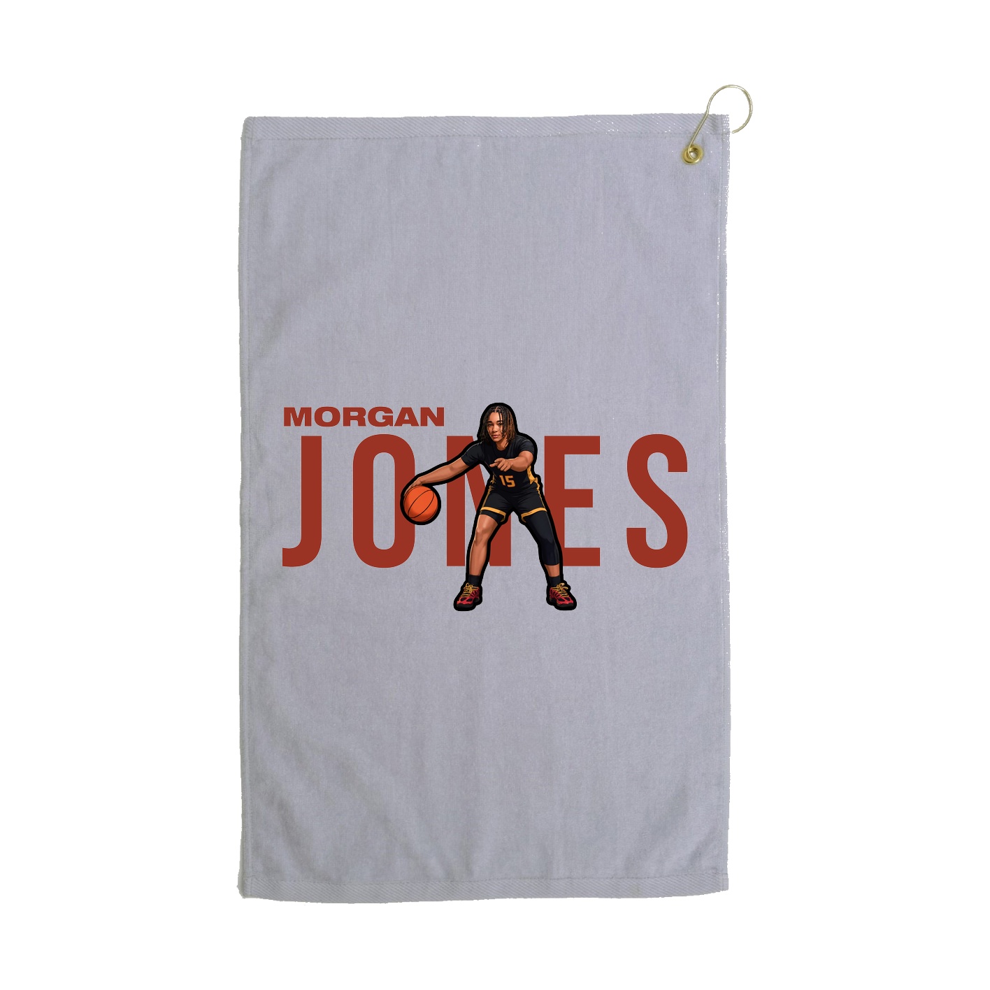 Golf Towel — Player Name in Grey