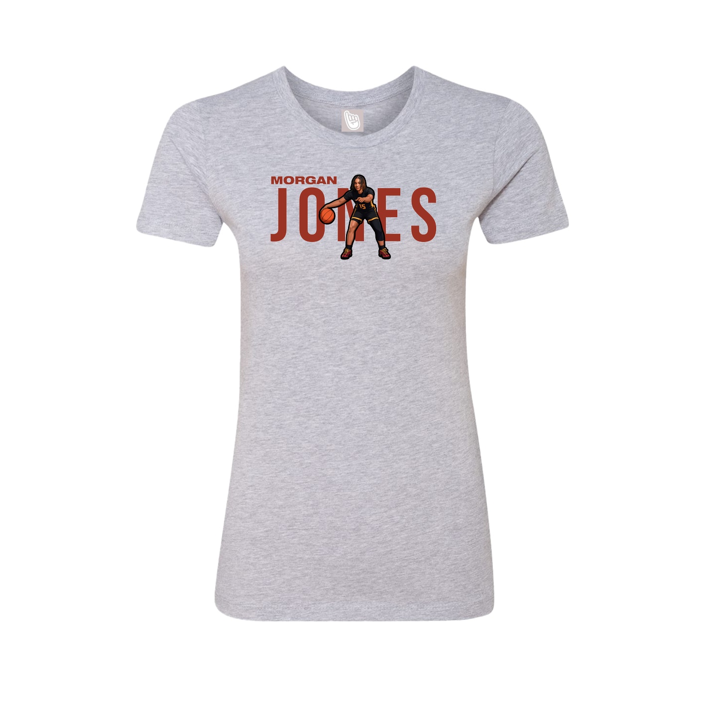 Fitted Women's Tee — Player Name in Grey