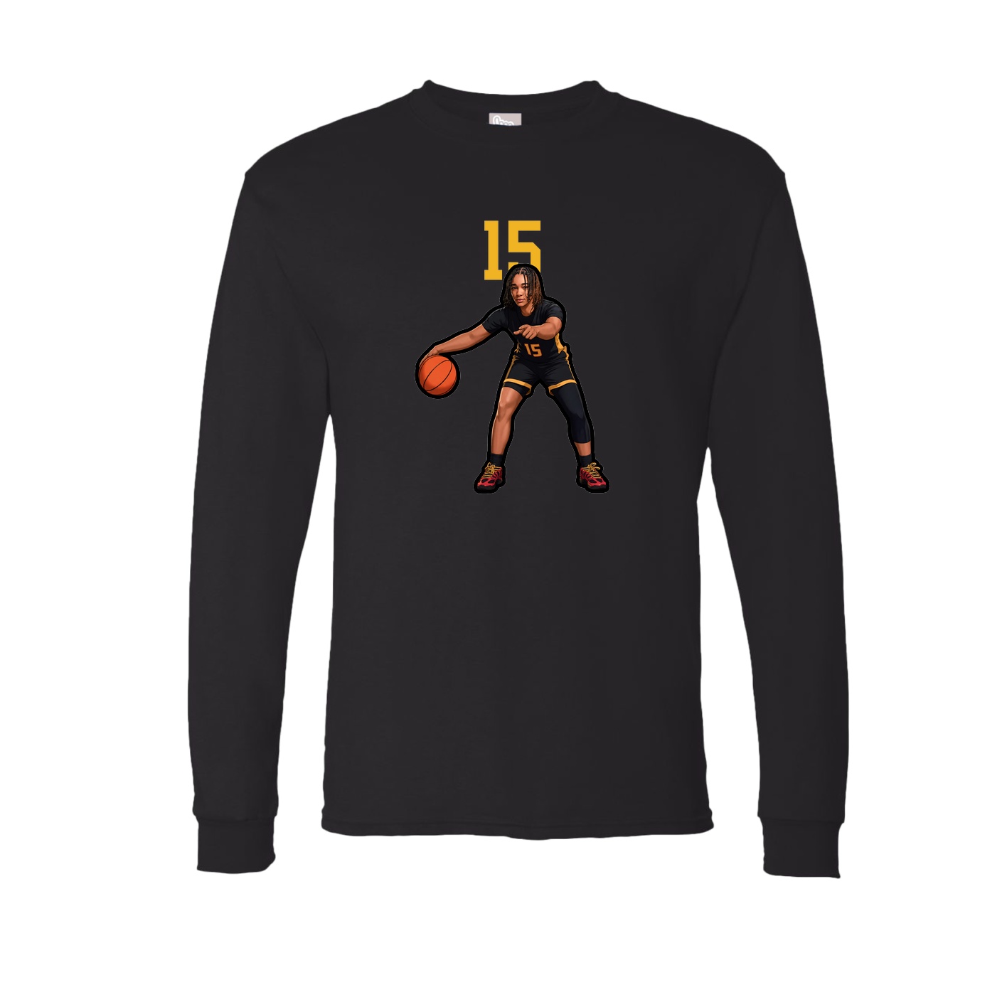 Long Sleeve Tee — Number Top in Black