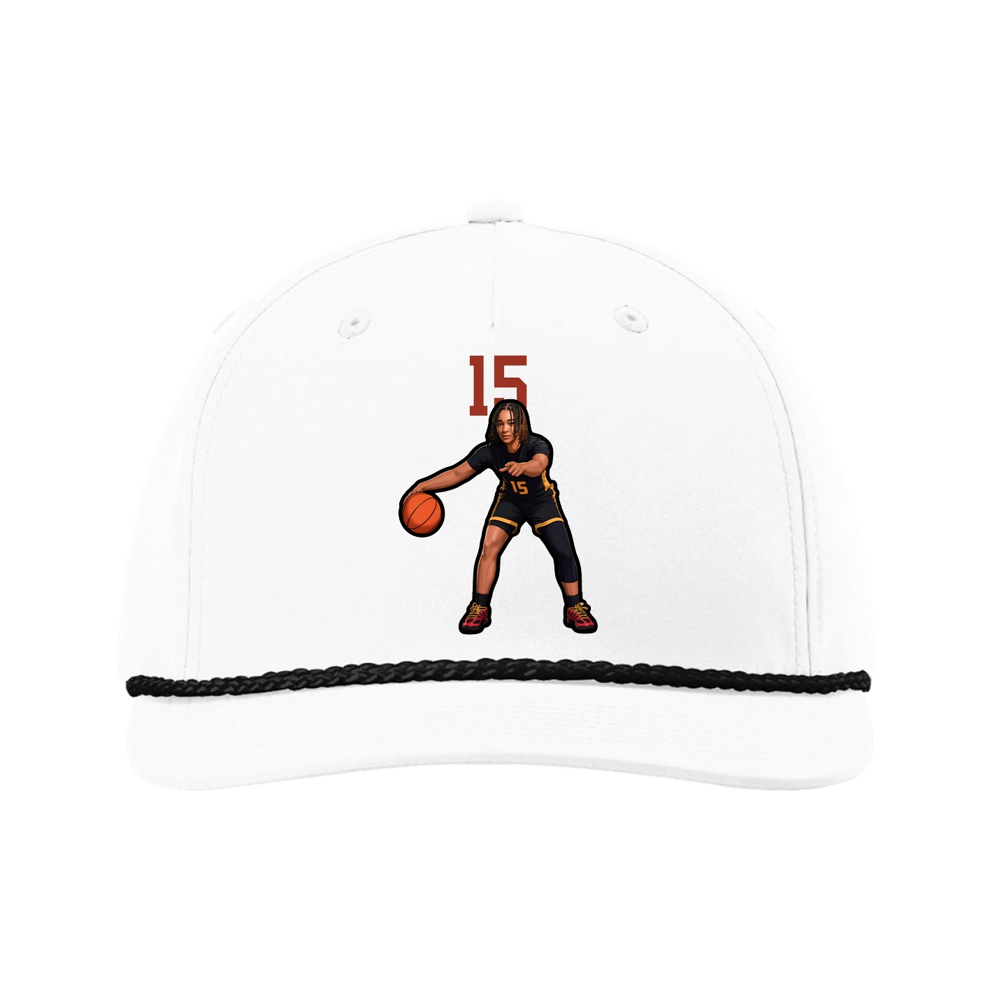 Five-Panel Classic Rope Cap — Number Top in White