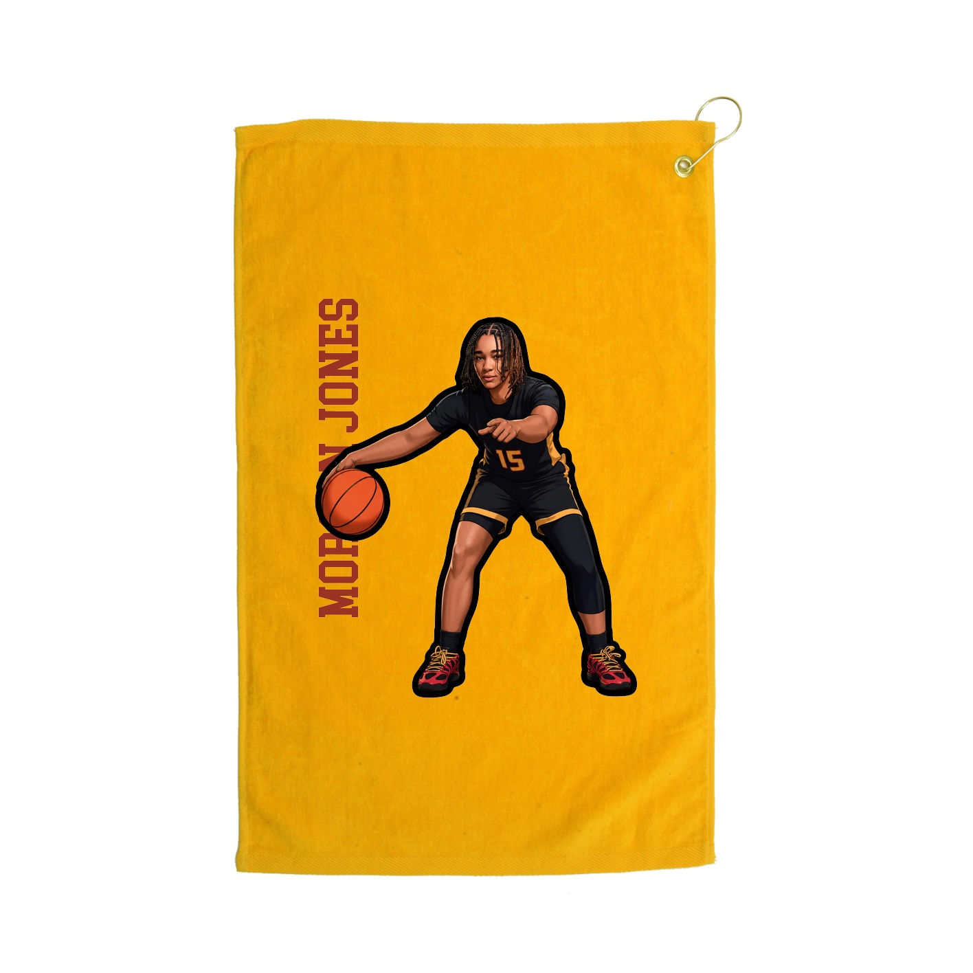 Golf Towel — Name Vertical in Gold