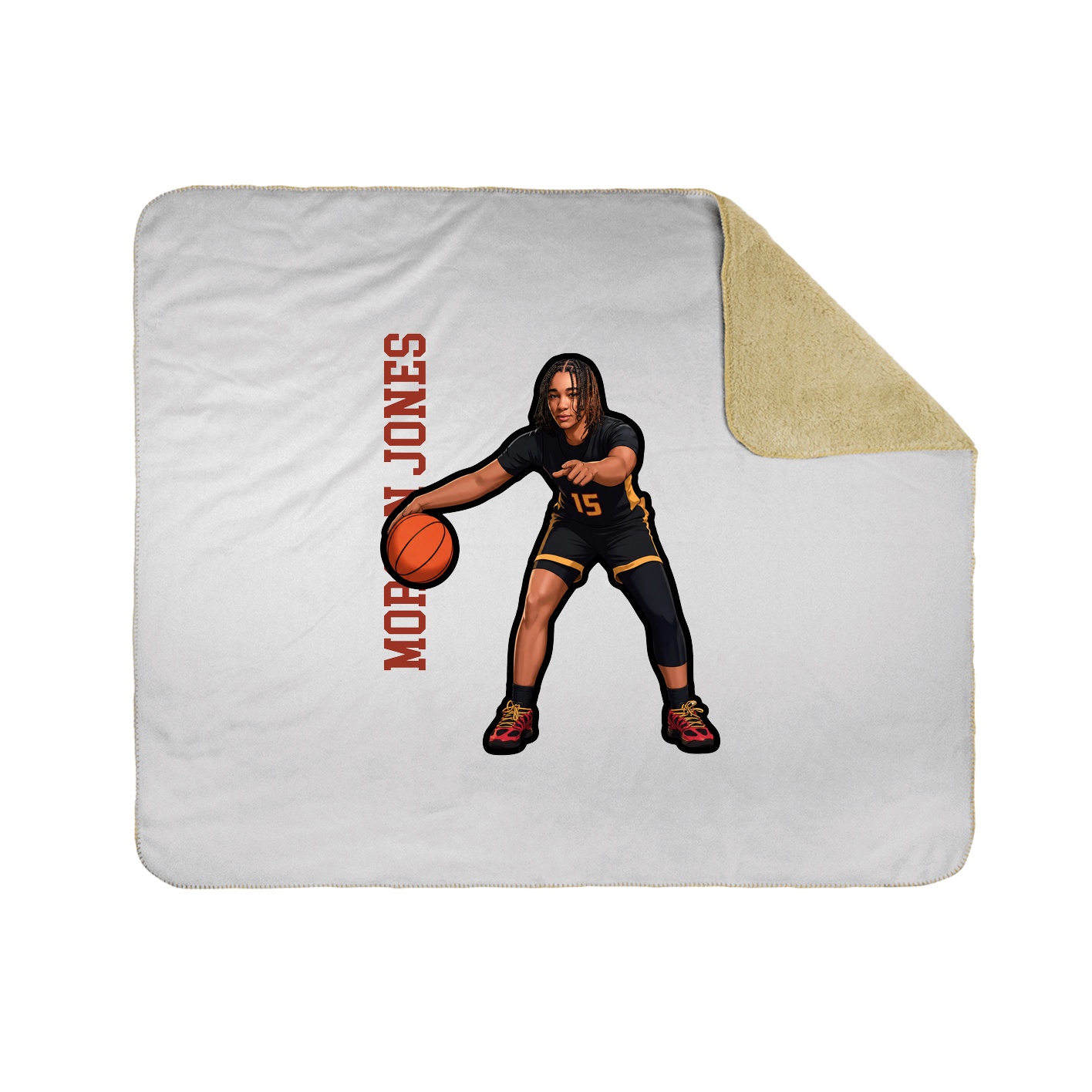 Throw Blanket — Name Vertical in White