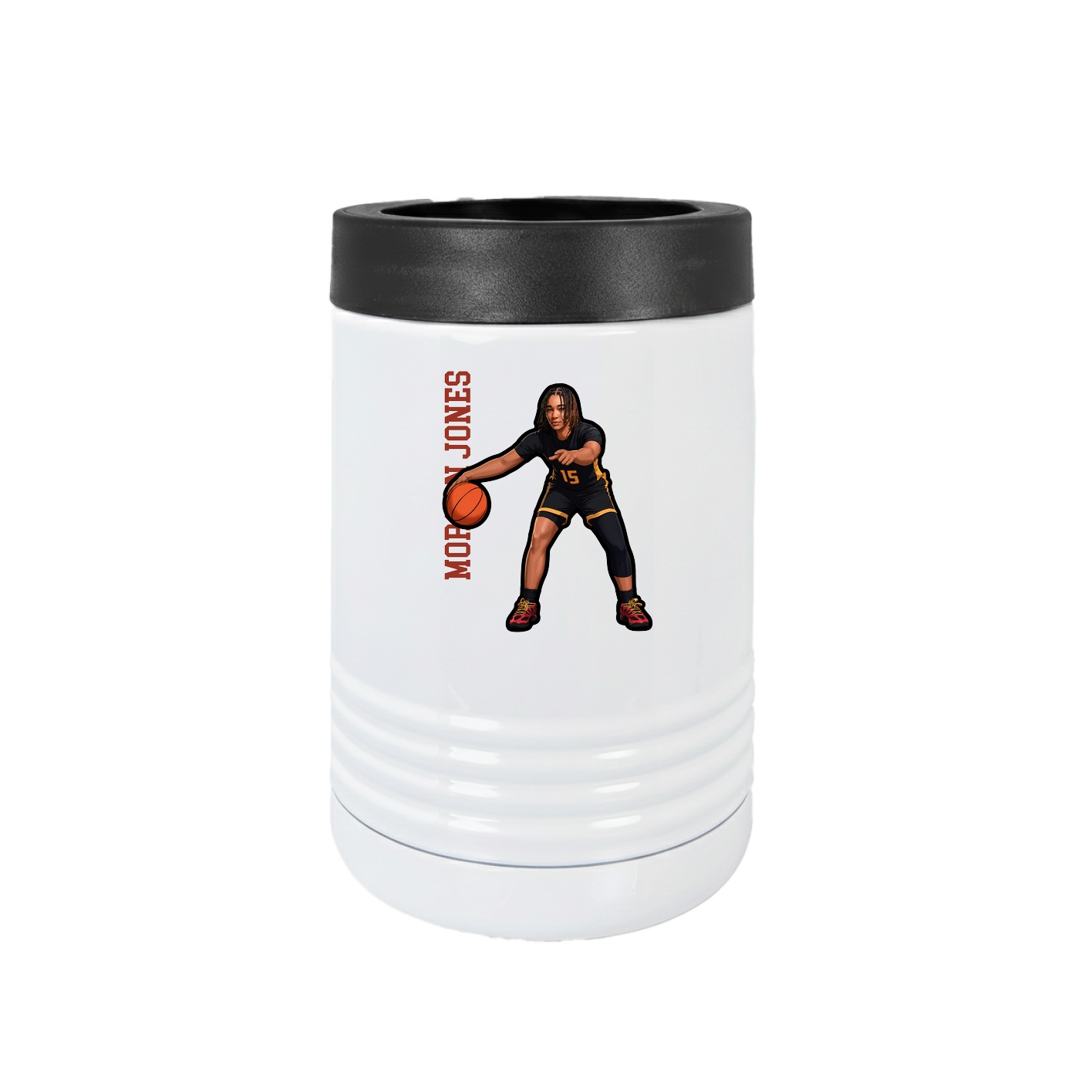 Beverage Holder — Name Vertical in White