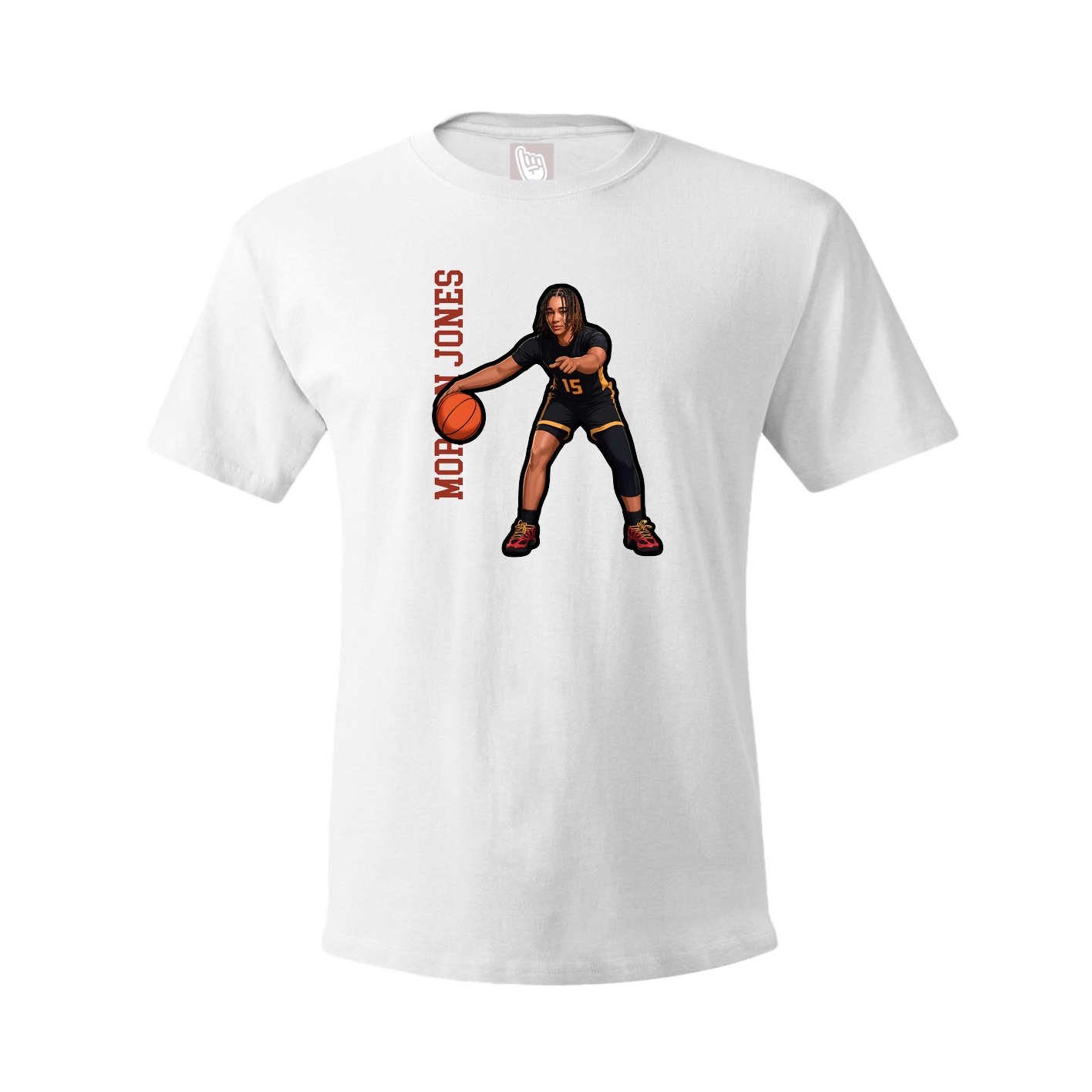 Tee — Name Vertical in White