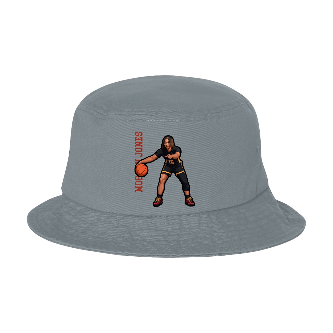Bucket Cap — Name Vertical in Grey