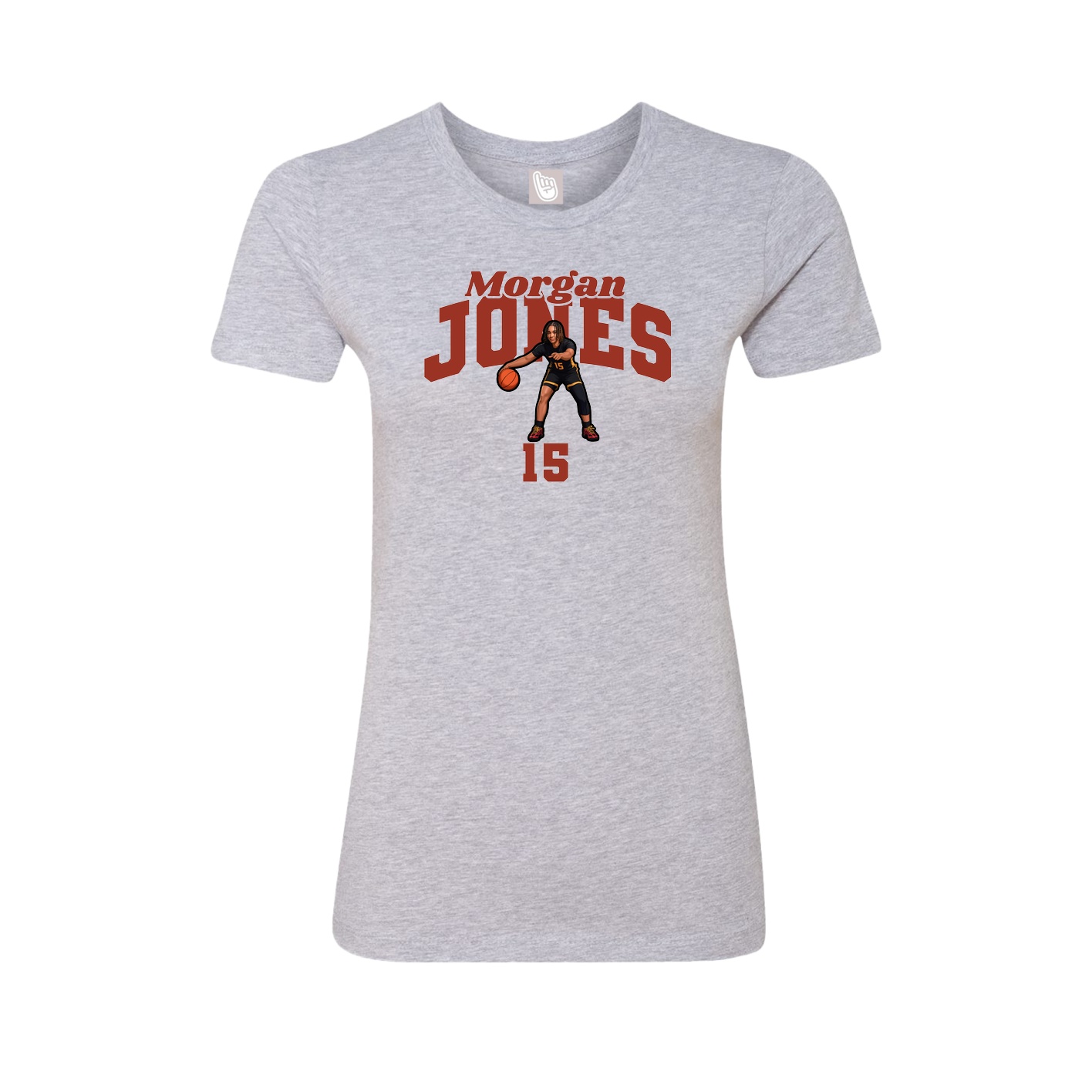 Fitted Women's Tee — Signature Arch in Grey