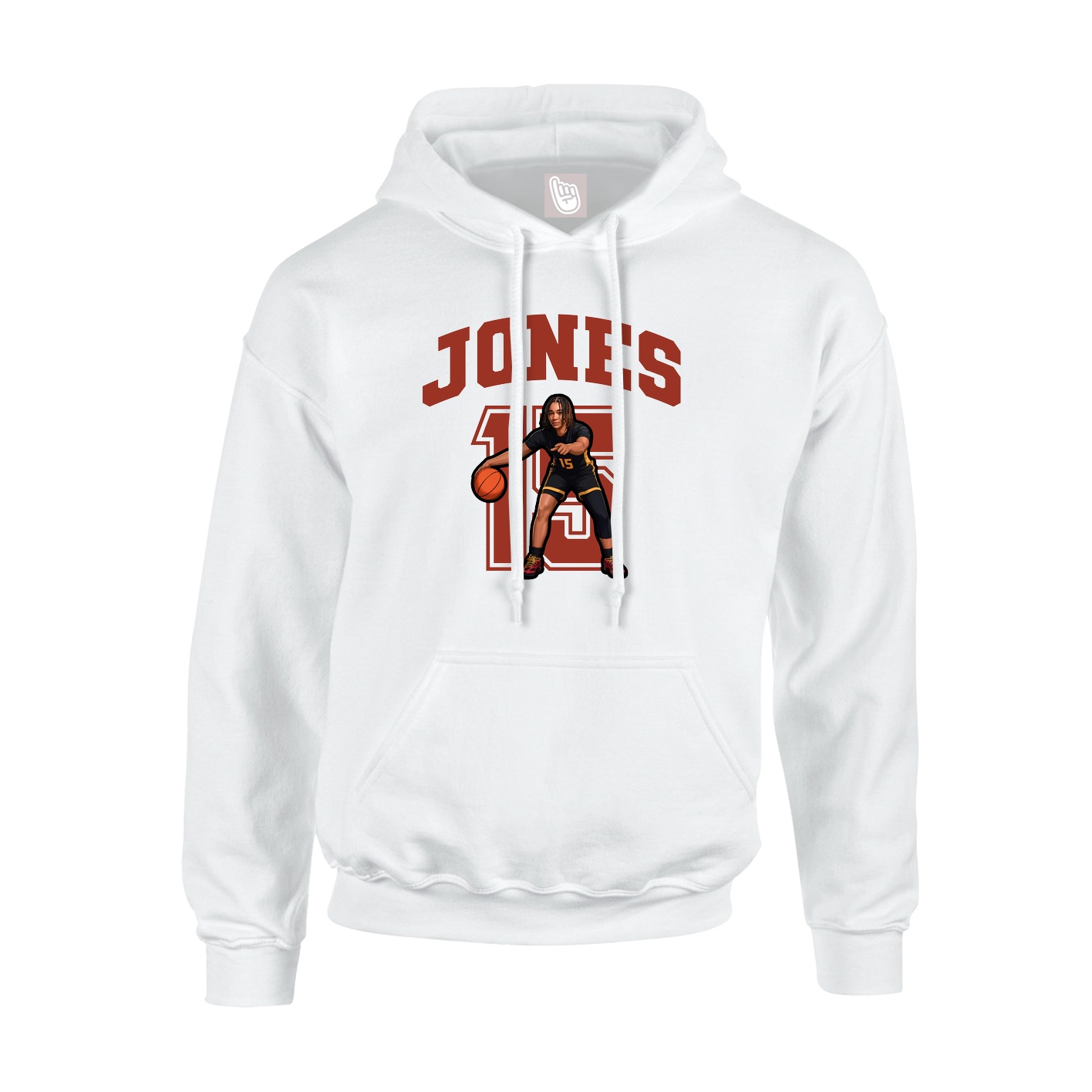 Hoodie — Number in White