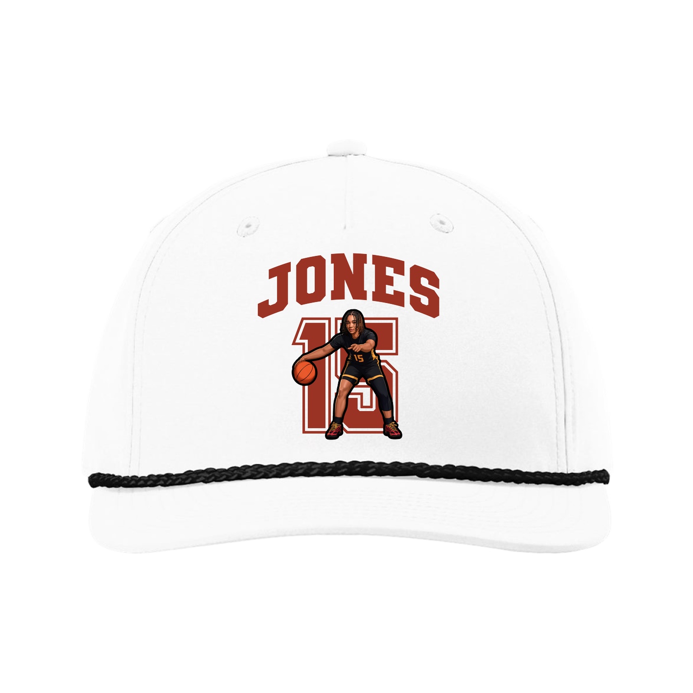 Five-Panel Classic Rope Cap — Number in White