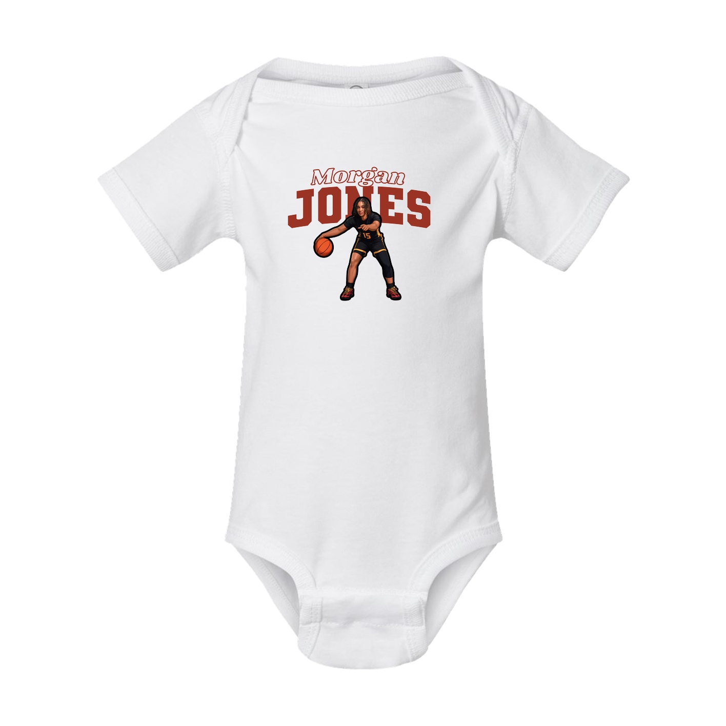 Baby Onesie — Name Arch in White