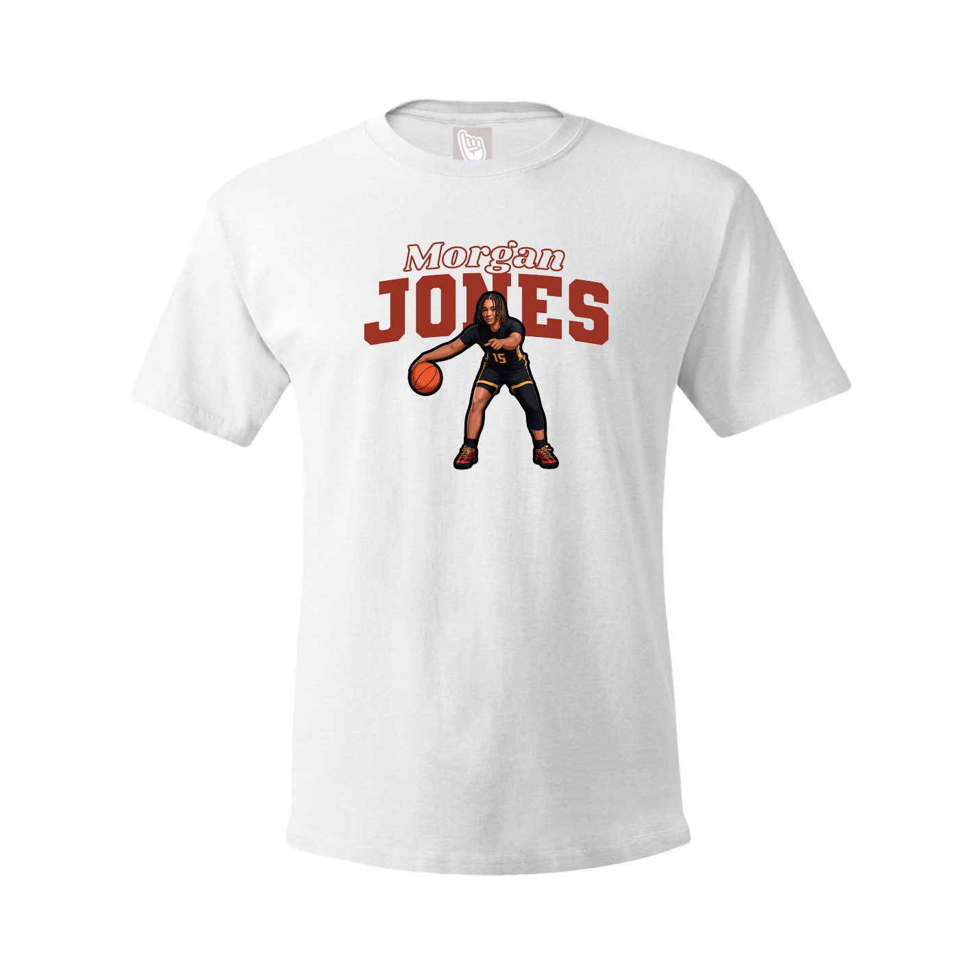 Youth Tee — Name Arch in White