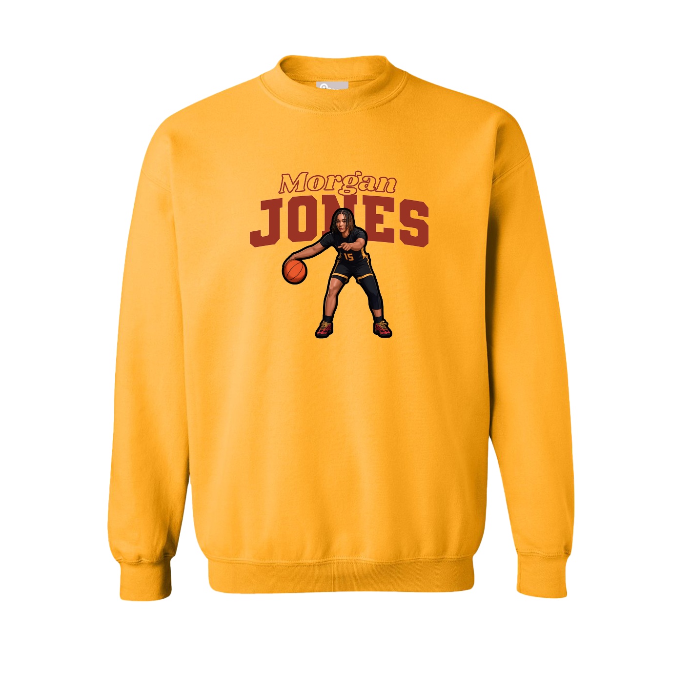 Fleece Crew — Name Arch in Gold