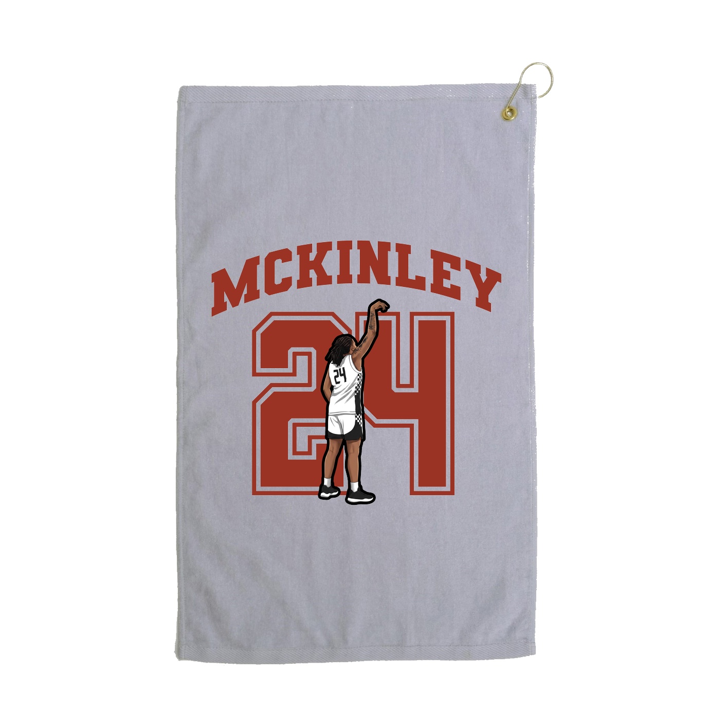 Golf Towel — Number in Grey