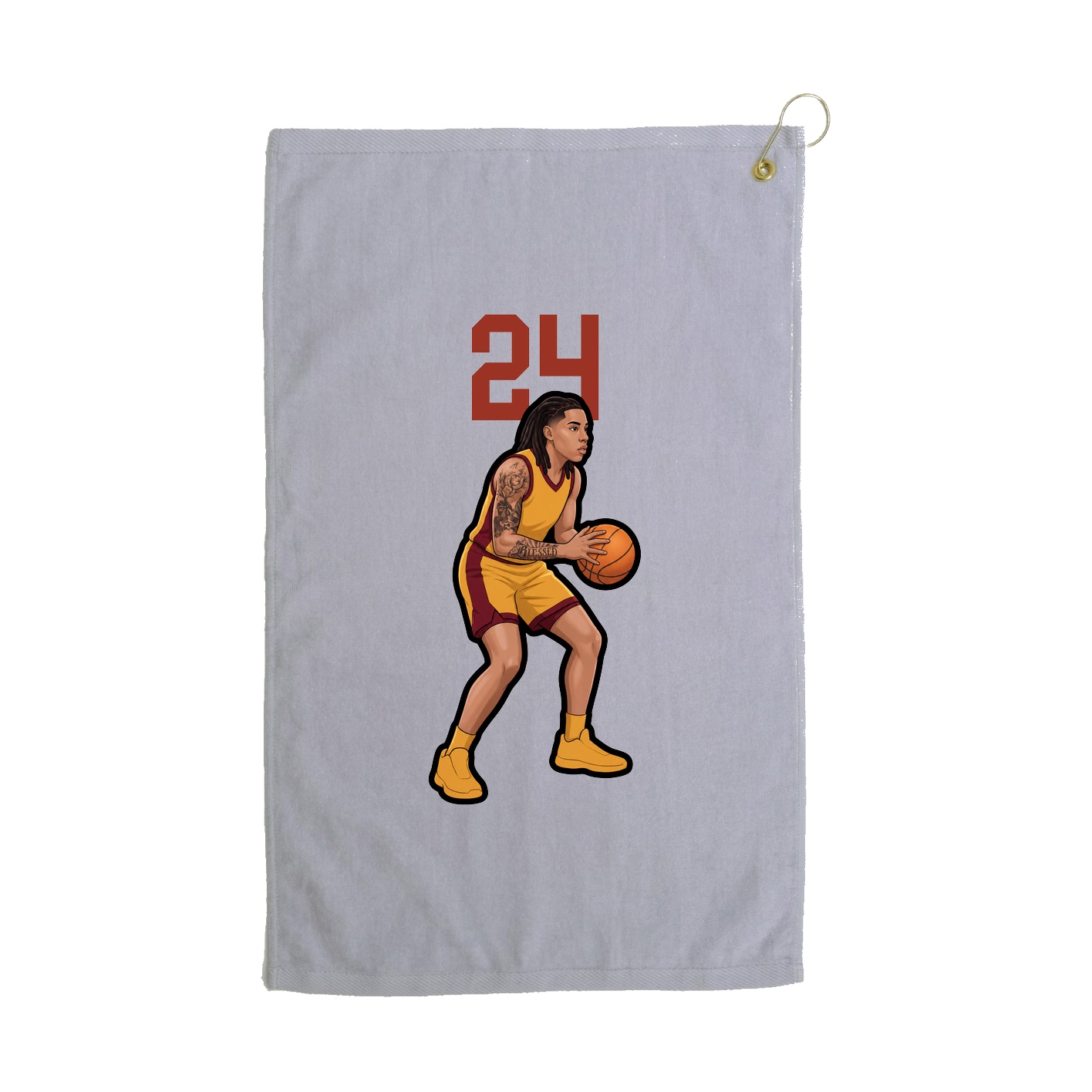 Golf Towel — Number Top in Grey