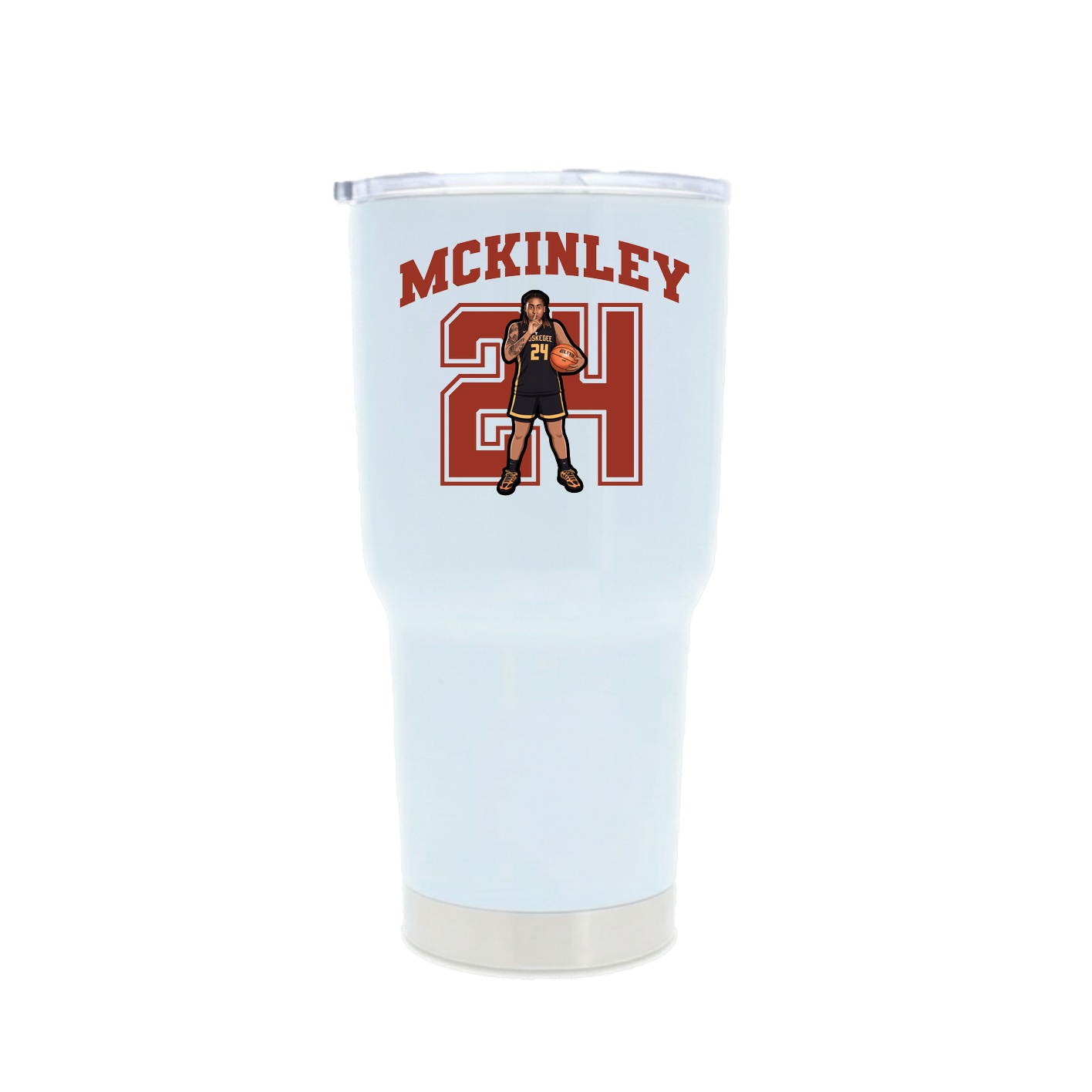 30oz Stainless Steel Tumbler — Number in White