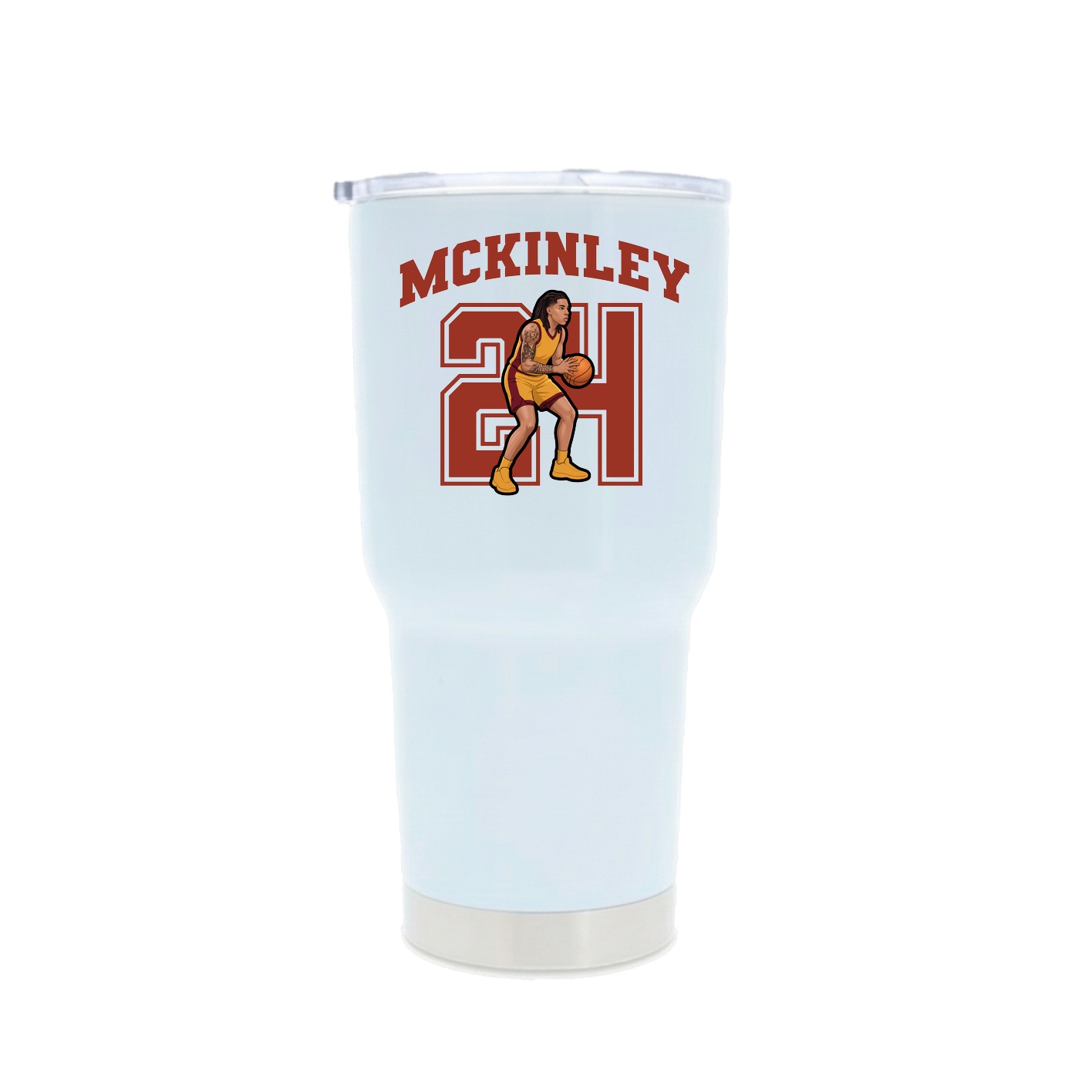 30oz Stainless Steel Tumbler — Number in White