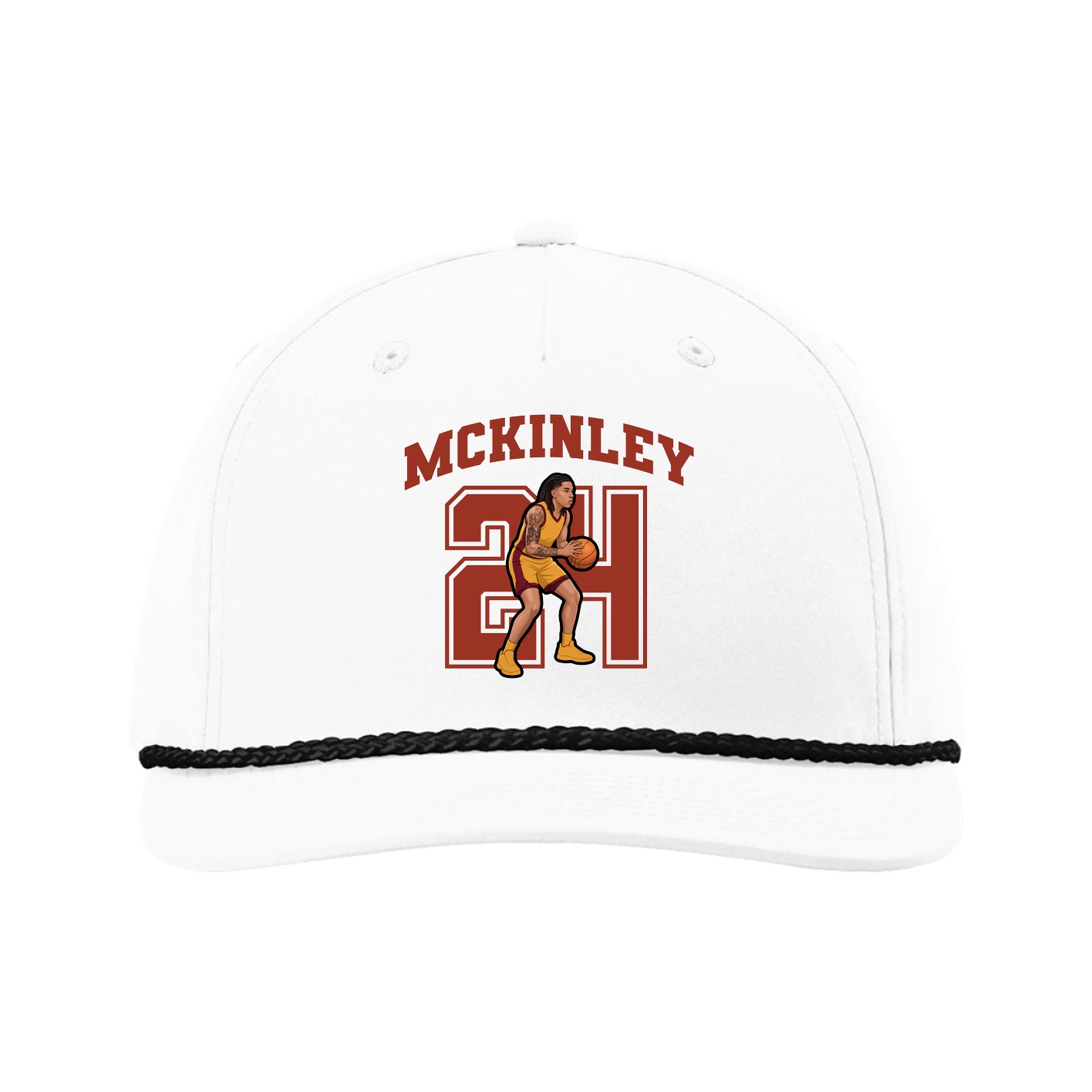 Five-Panel Classic Rope Cap — Number in White