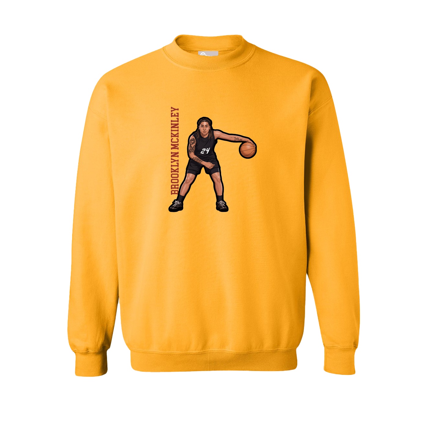 Fleece Crew — Name Vertical in Gold