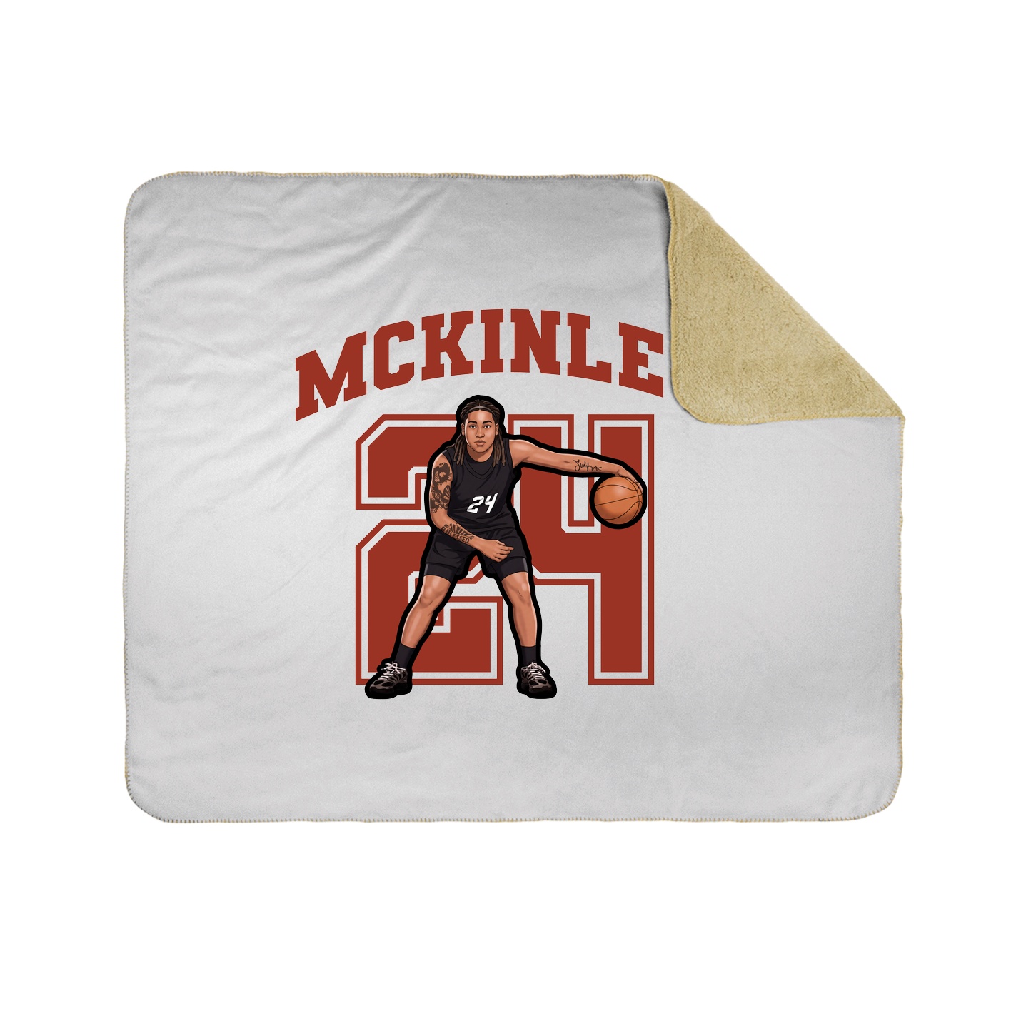 Throw Blanket — Number in White
