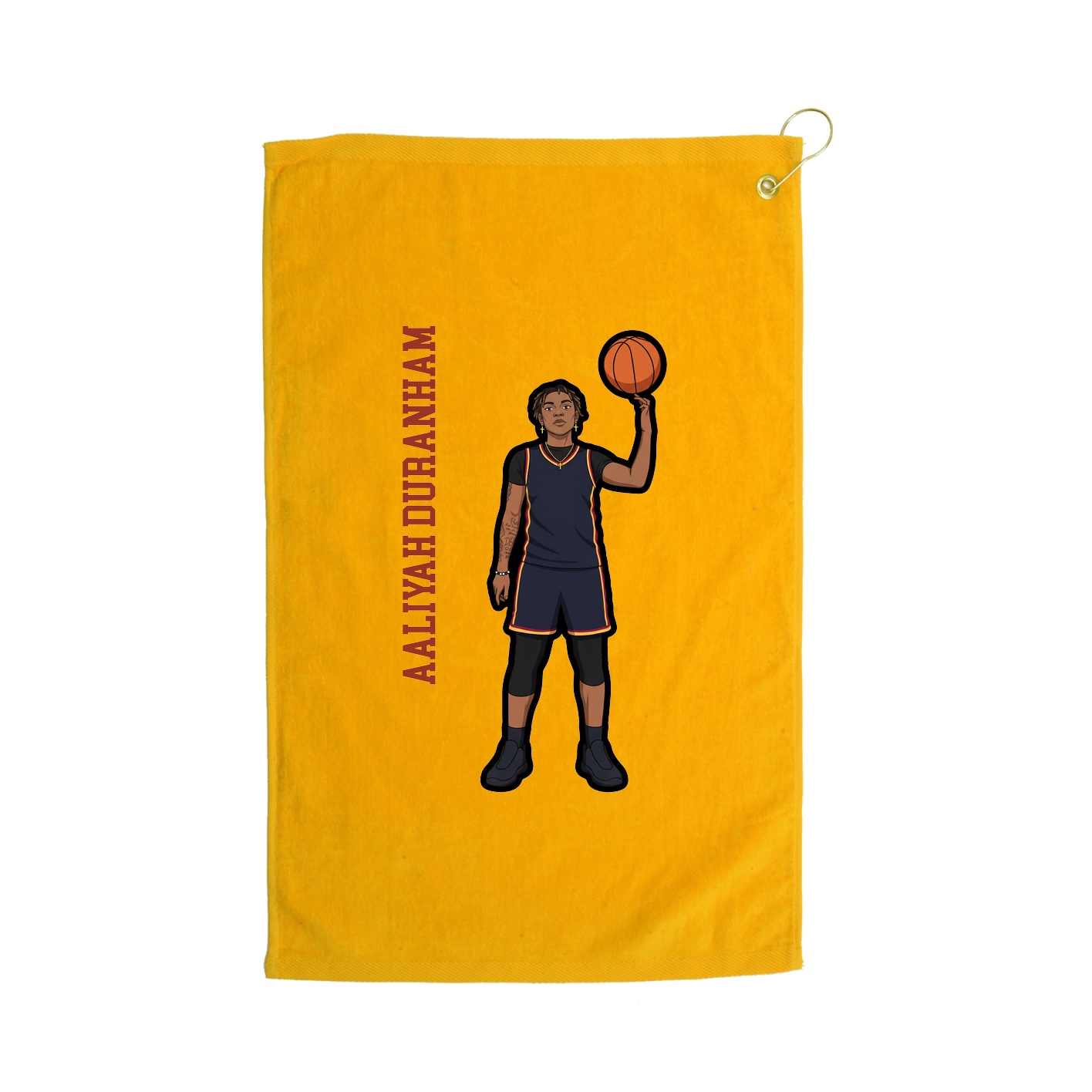 Golf Towel — Name Vertical in Gold