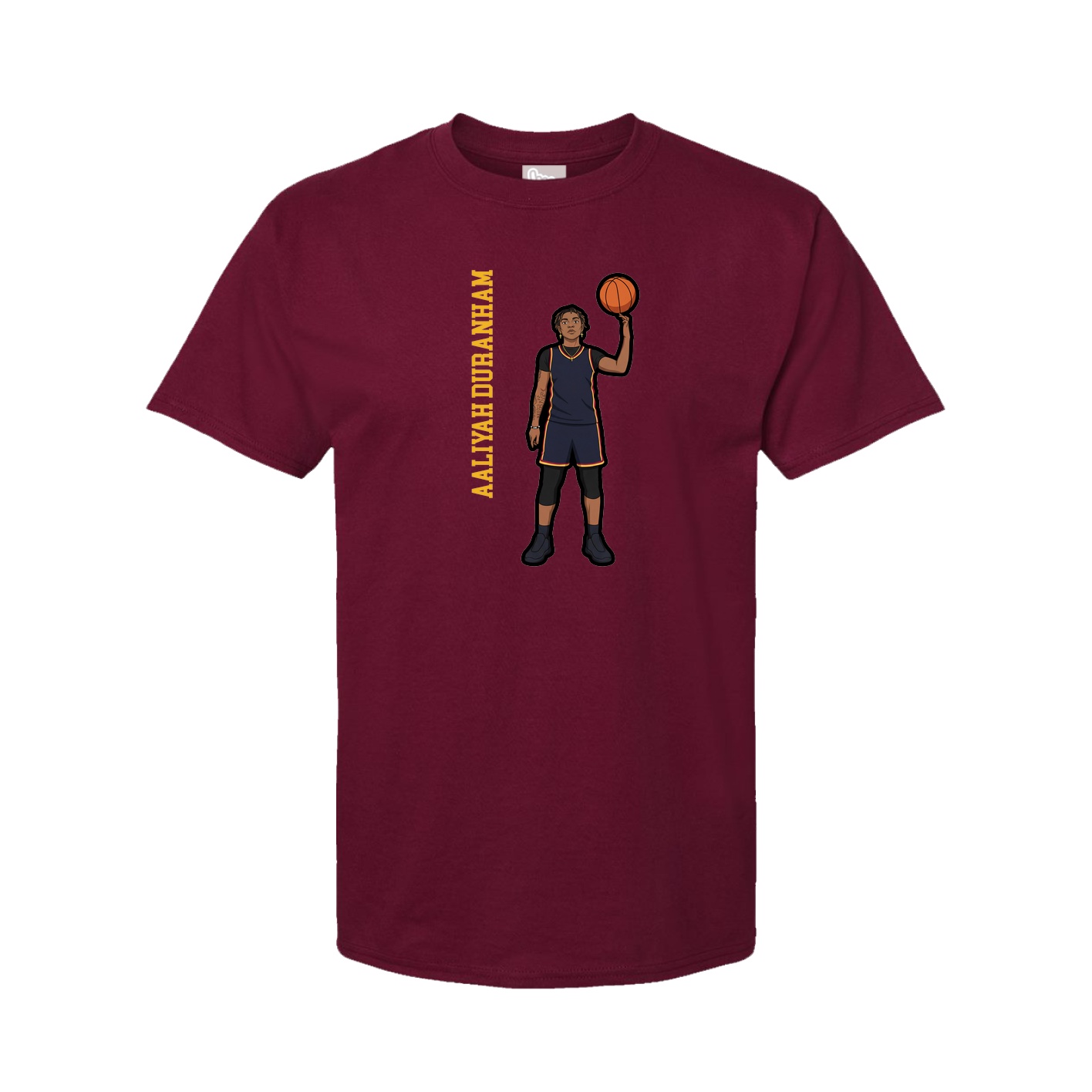 Youth Tee — Name Vertical in Cardinal
