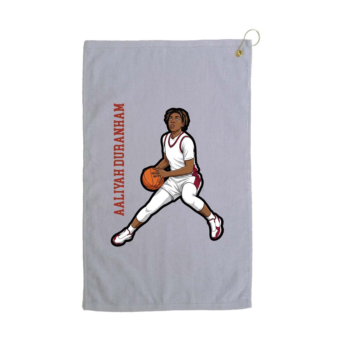 Golf Towel — Name Vertical in Grey