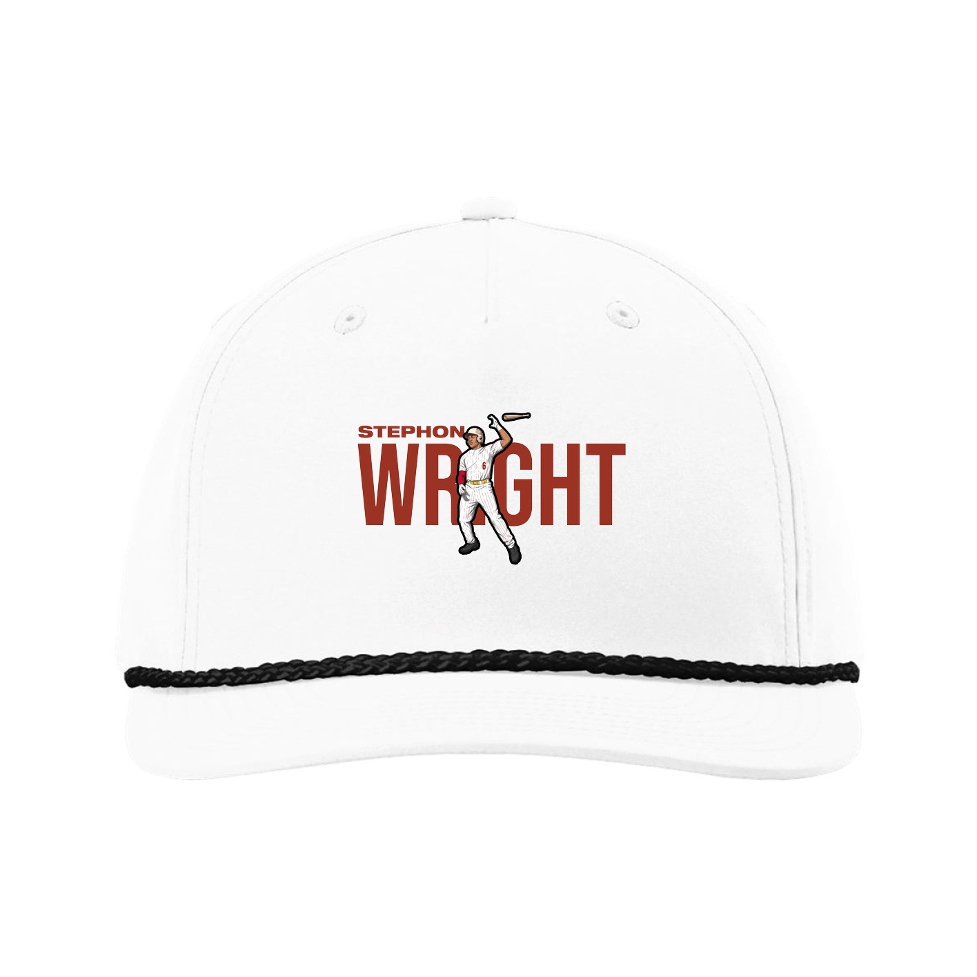Five-Panel Classic Rope Cap — Player Name in White