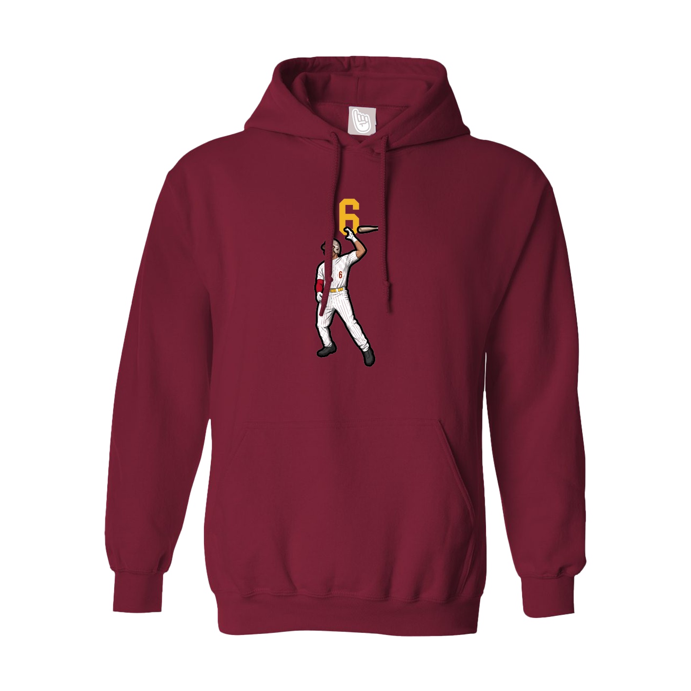 Hoodie — Number Top in Cardinal