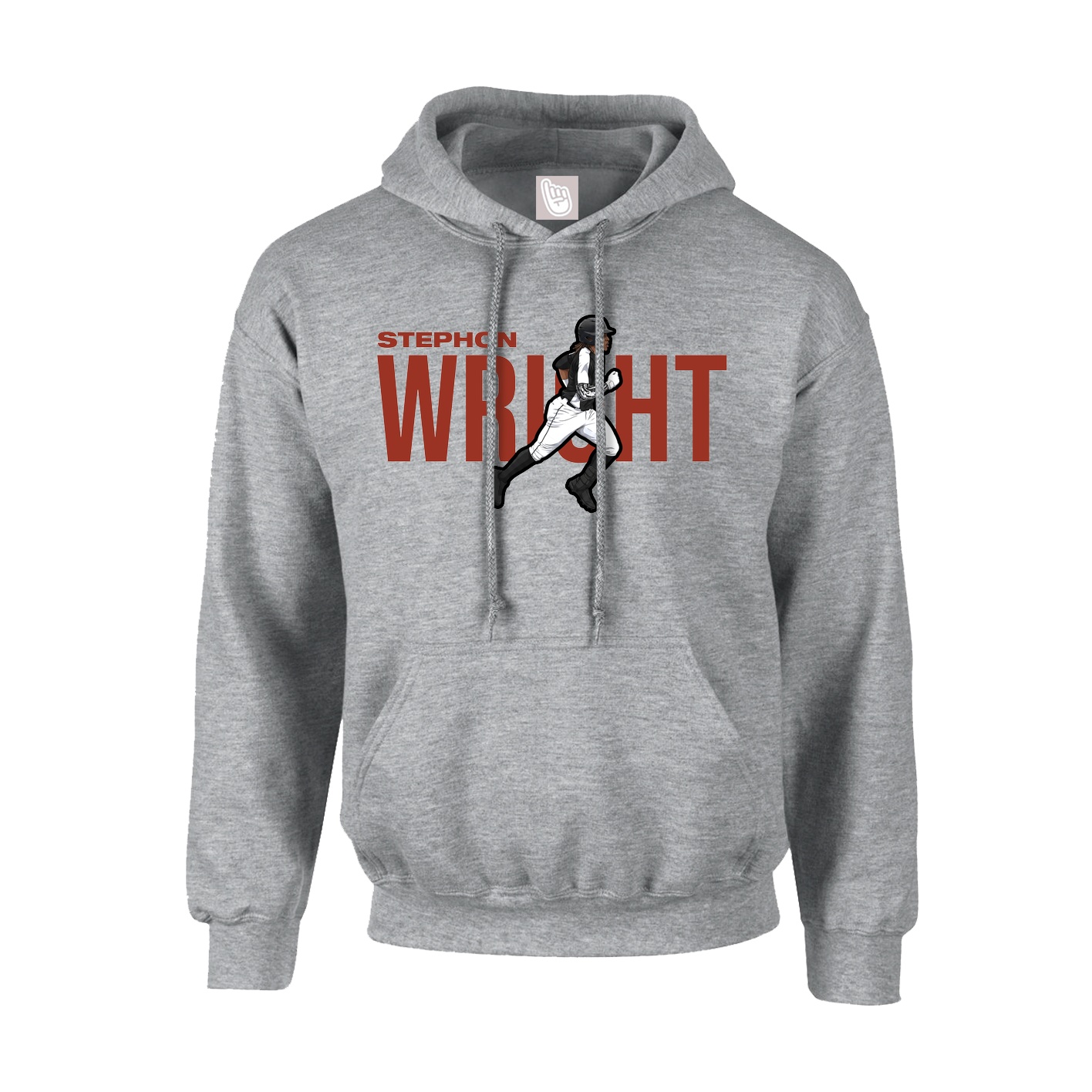 Hoodie — Player Name in Grey