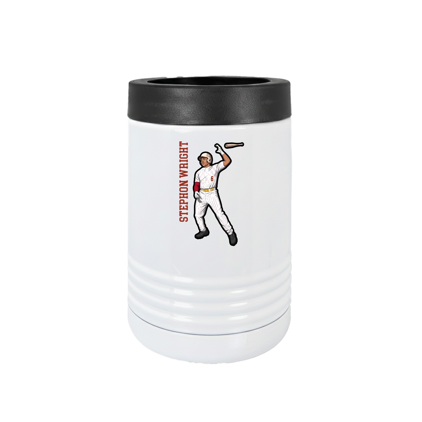 Beverage Holder — Name Vertical in White