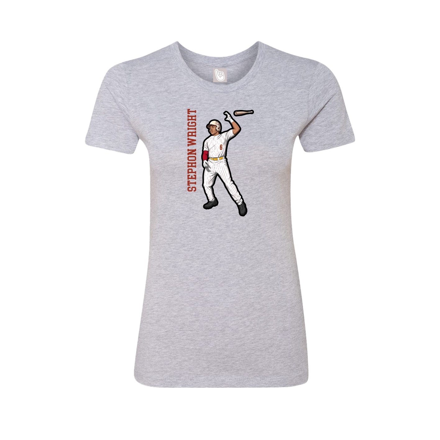 Womens Tee — Name Vertical in Grey