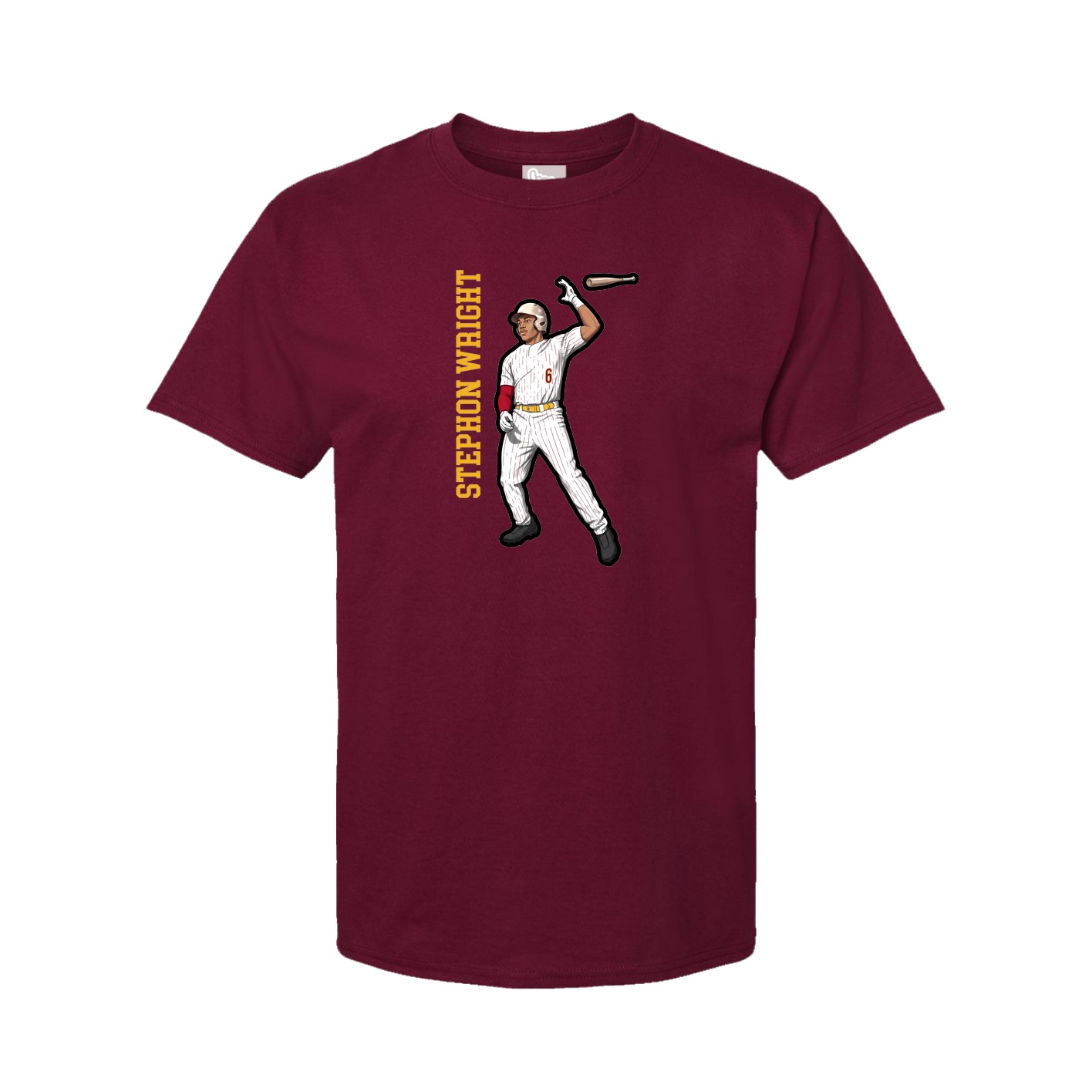 Youth Tee — Name Vertical in Cardinal
