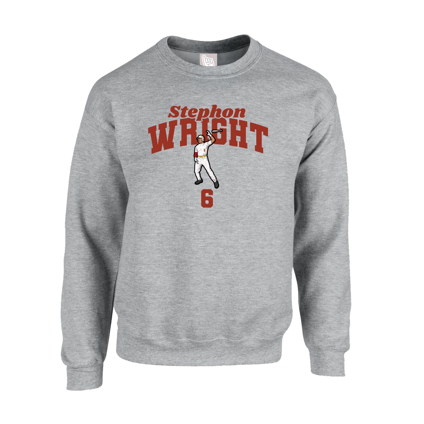 Fleece Crew — Signature Arch in Grey
