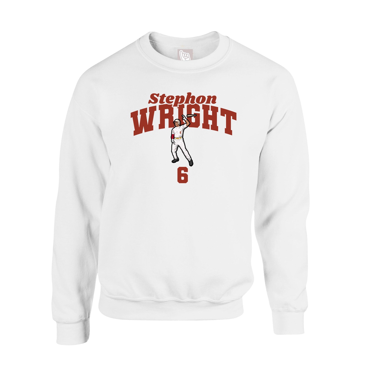 Fleece Crew — Signature Arch in White