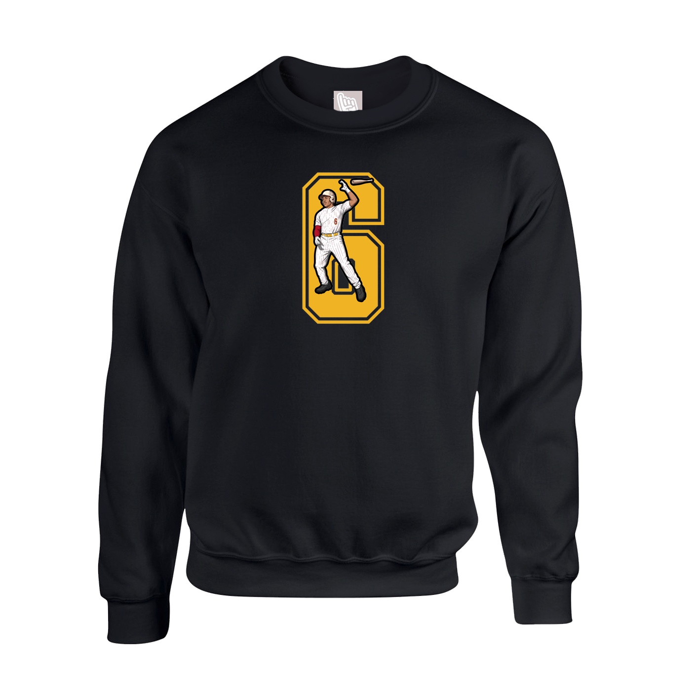 Fleece Crew — Number in Black