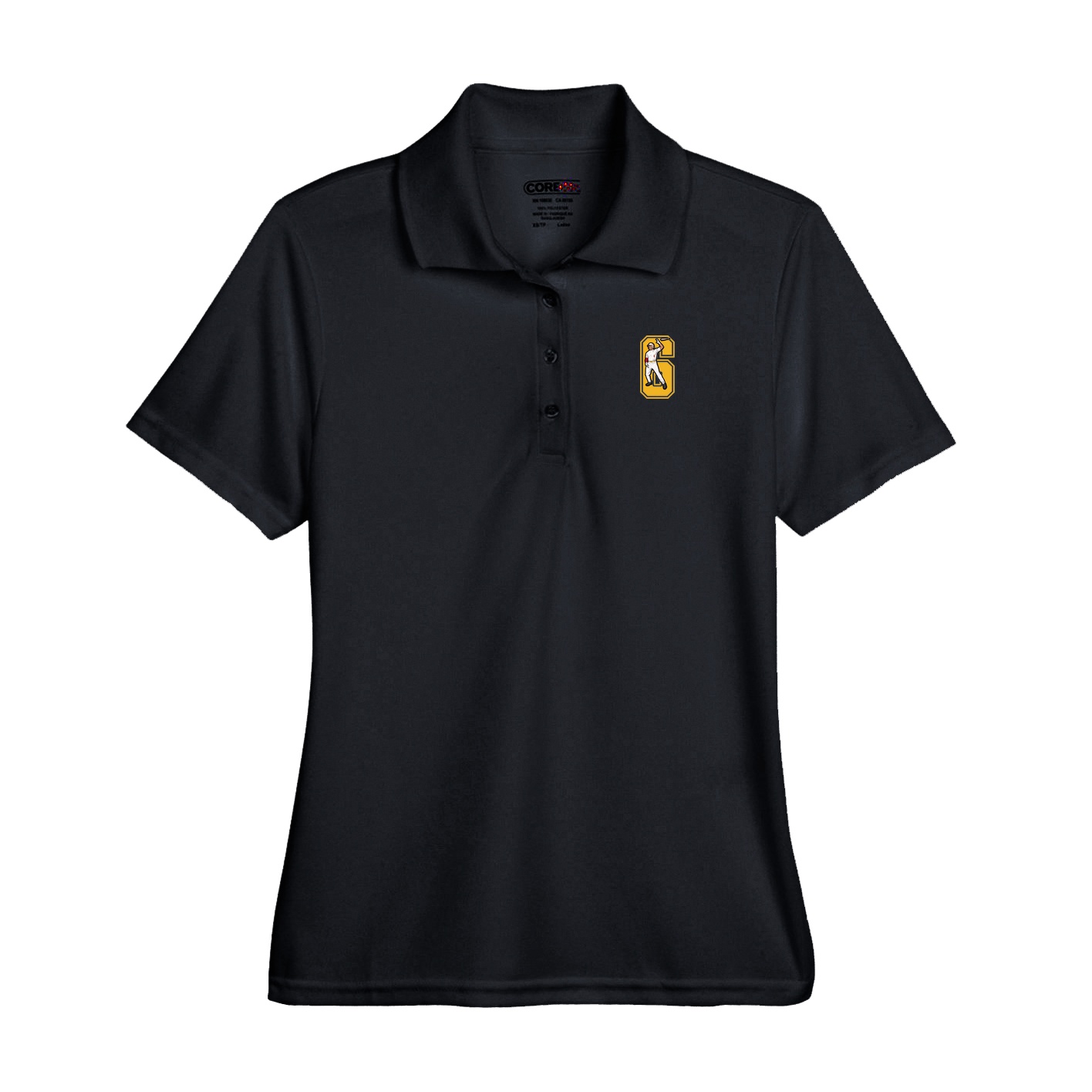 Performance Polo — Number in Black