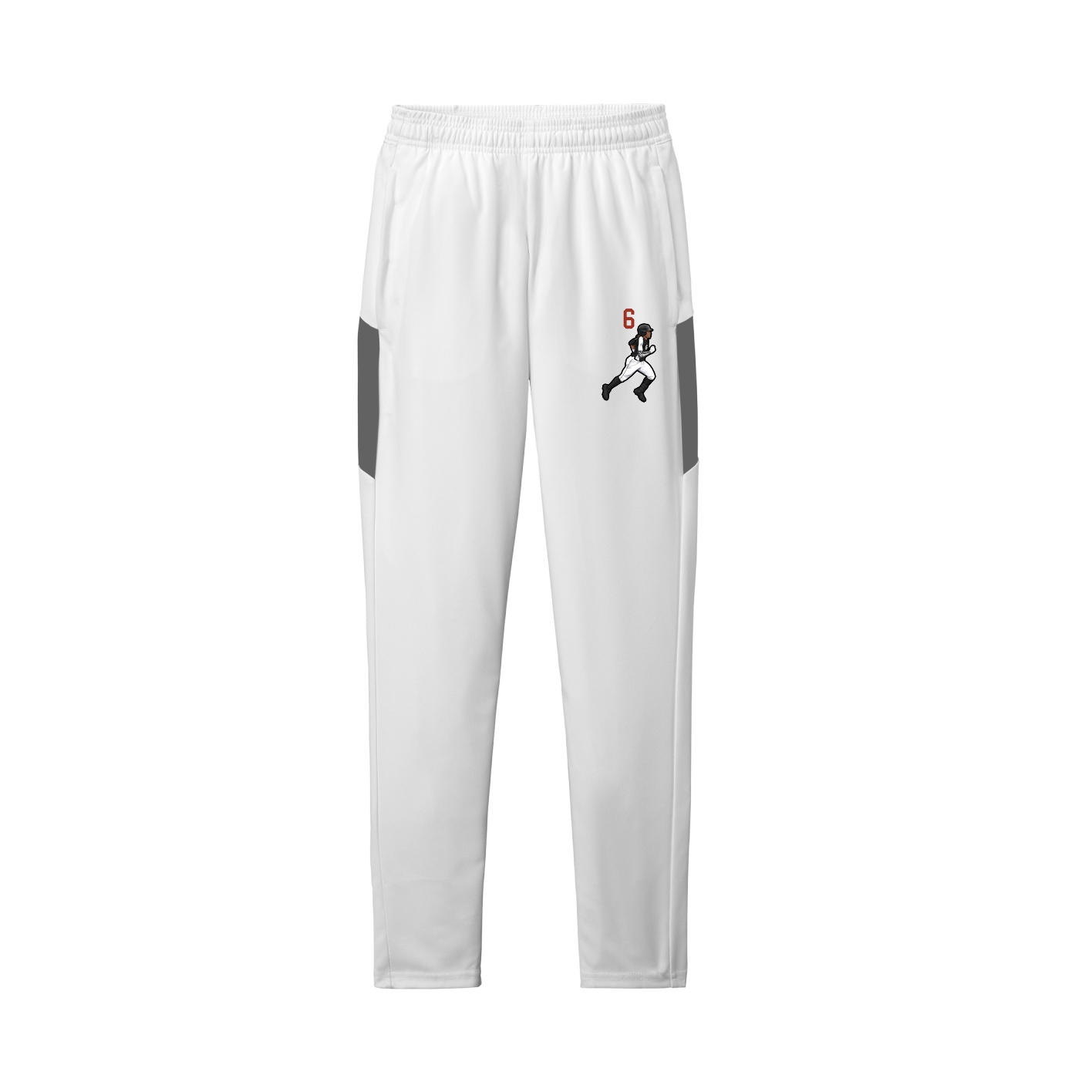 Team Travel Pant — Number Top in White/Grey