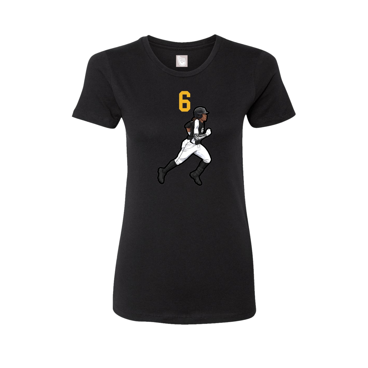 Fitted Women's Tee — Number Top in Black