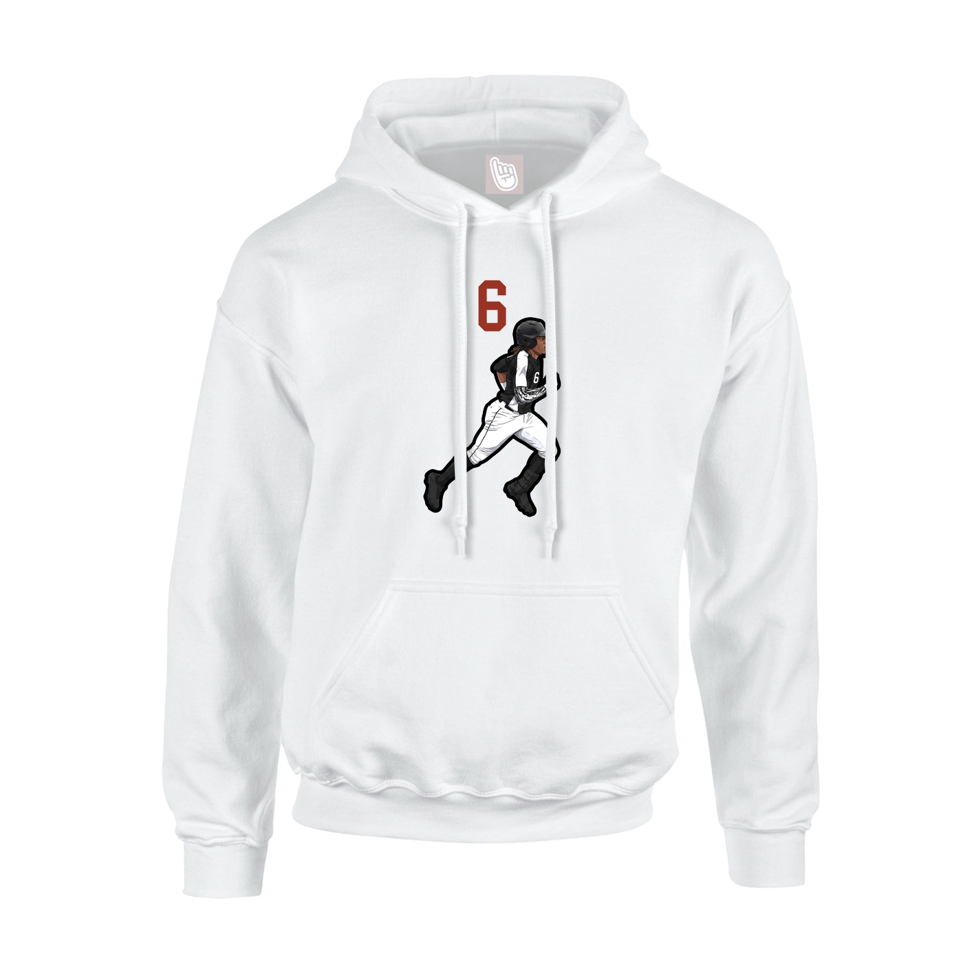 Youth Hoodie — Number Top in White