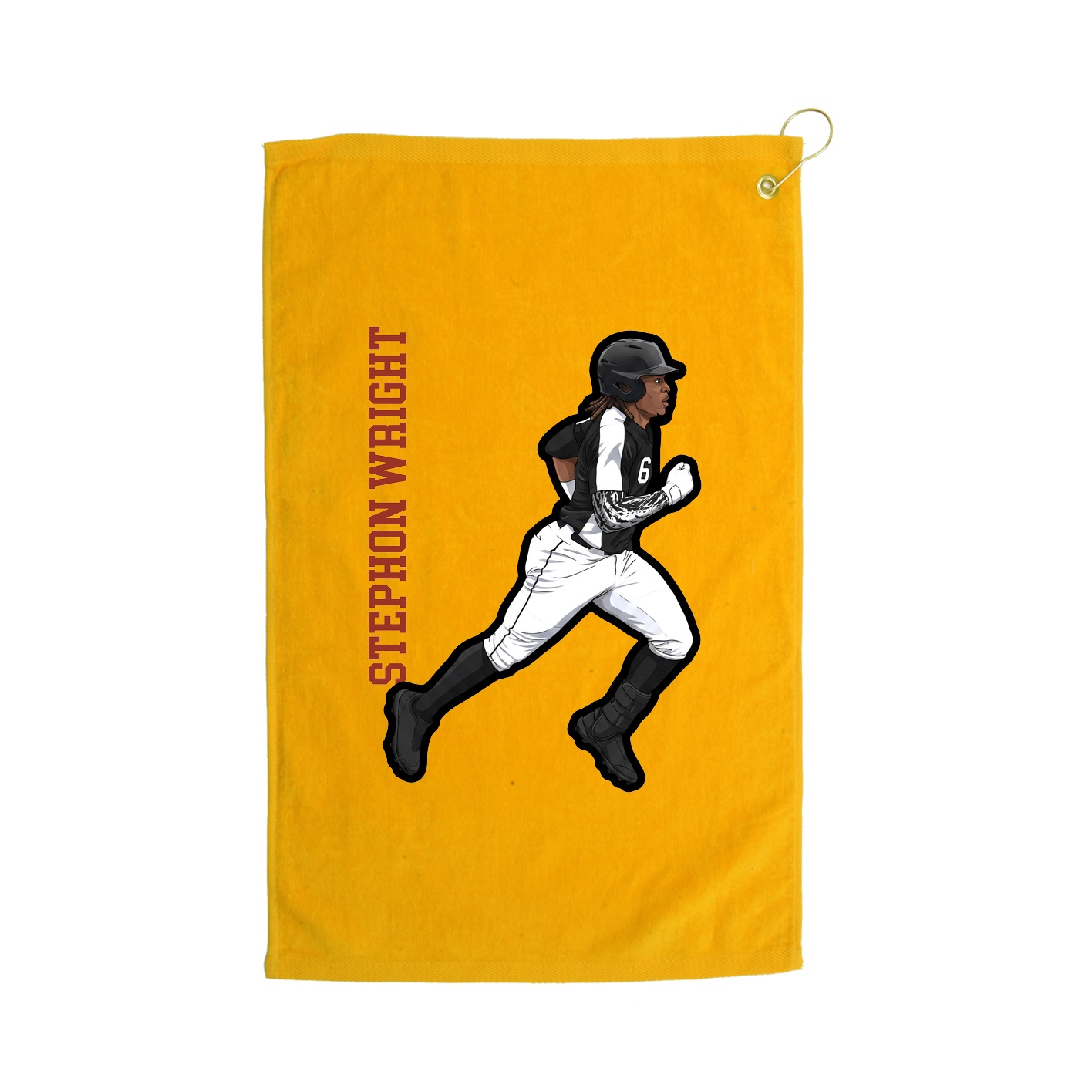 Golf Towel — Name Vertical in Gold