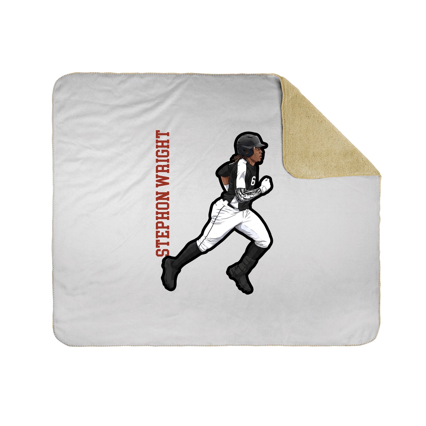 Throw Blanket — Name Vertical in White
