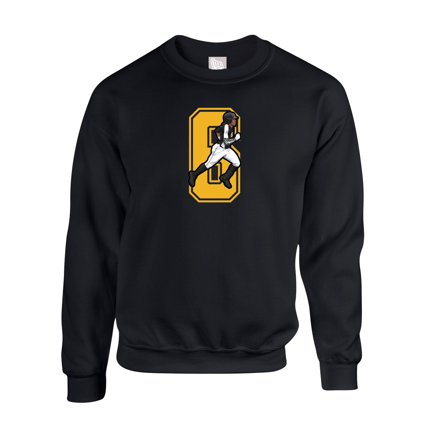 Fleece Crew — Number in Black