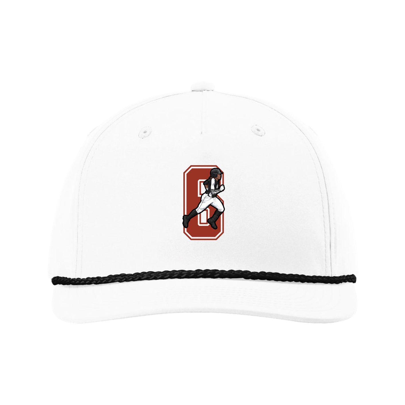 Five-Panel Classic Rope Cap — Number in White