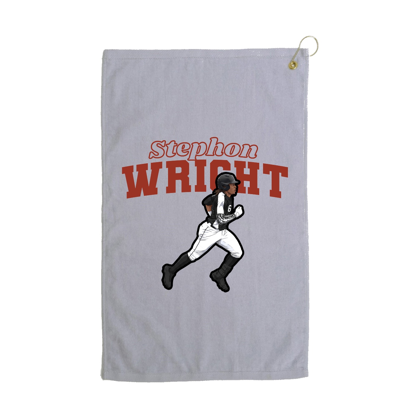 Golf Towel — Name Arch in Grey