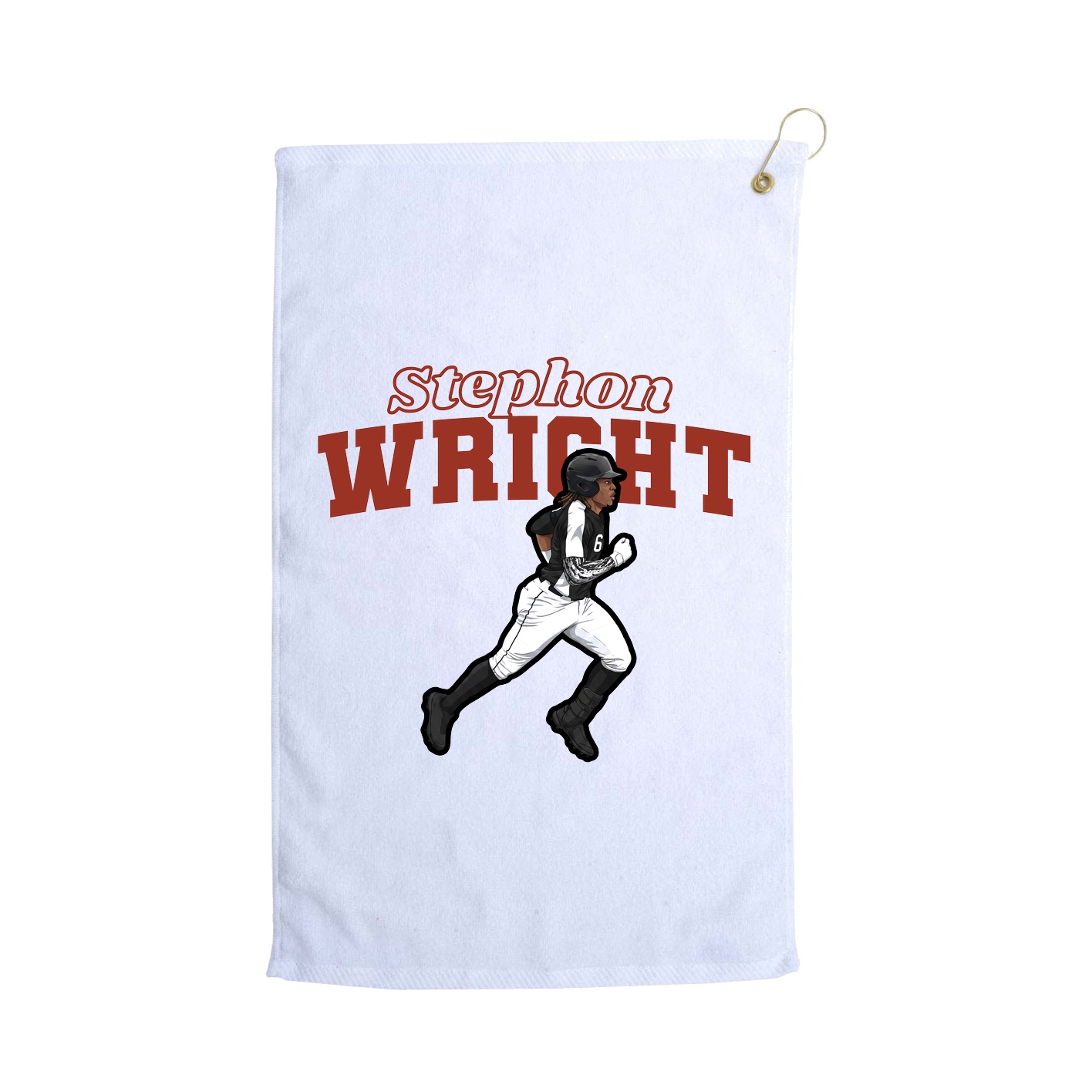 Golf Towel — Name Arch in White