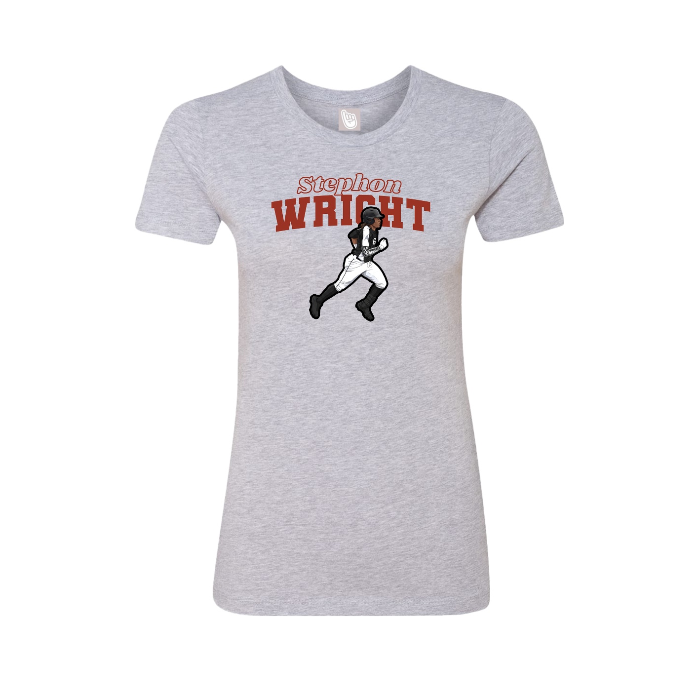 Womens Tee — Name Arch in Grey