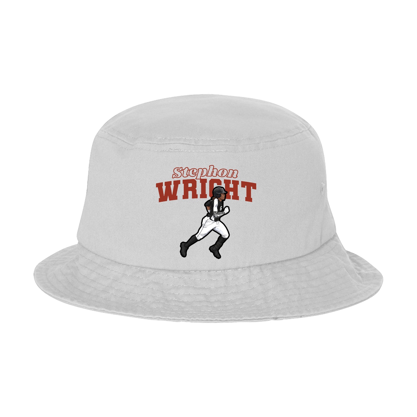 Bucket Cap — Name Arch in White