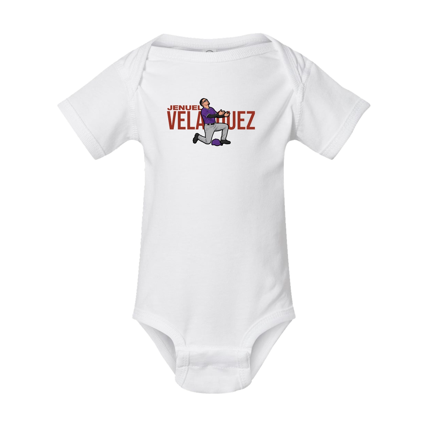 Baby Onesie — Player Name in White
