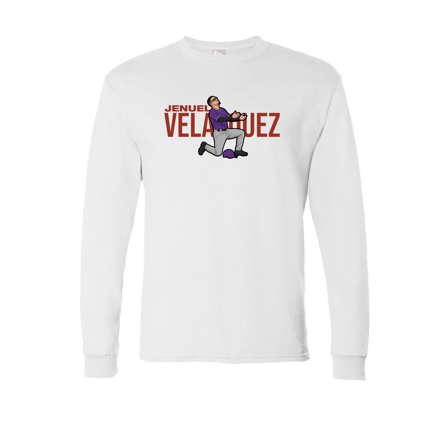 Long Sleeve Tee — Player Name in White
