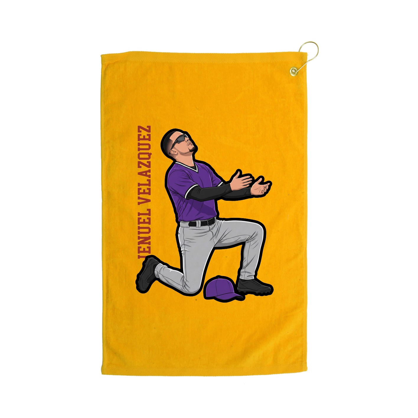 Golf Towel — Name Vertical in Gold