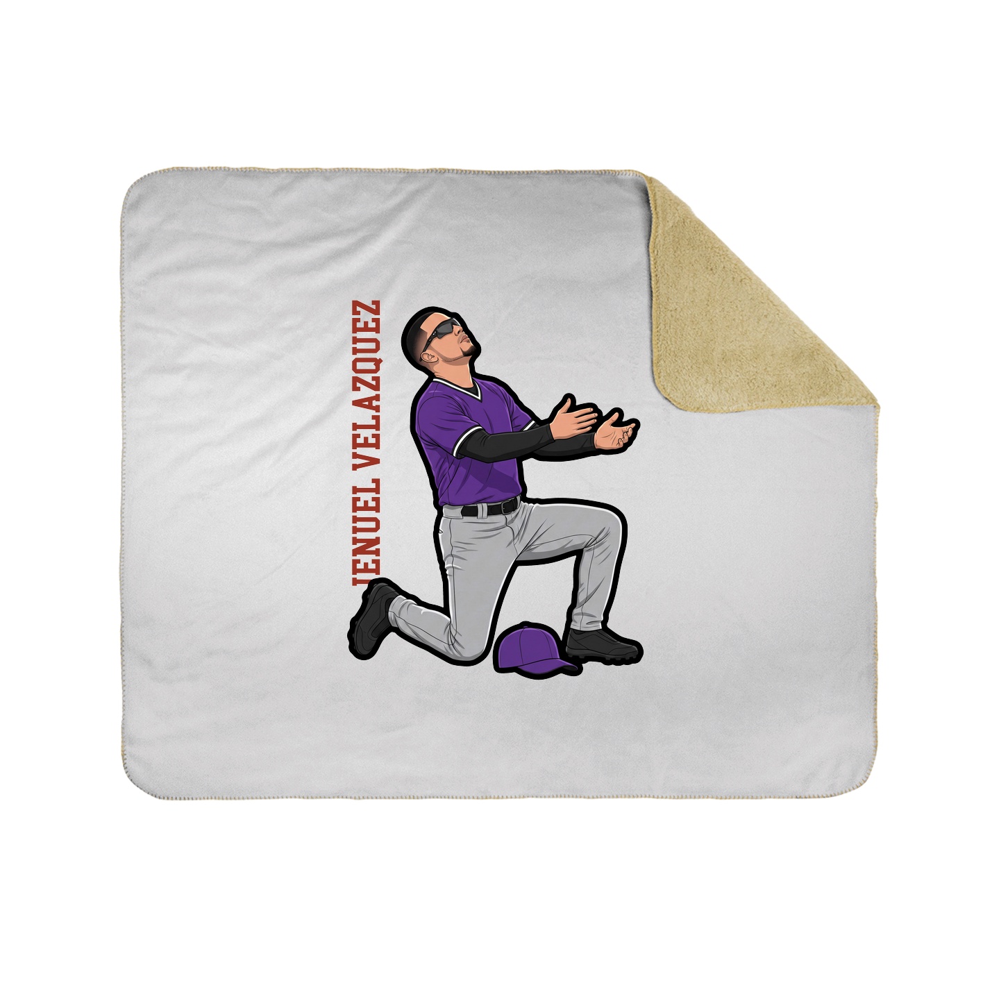 Throw Blanket — Name Vertical in White